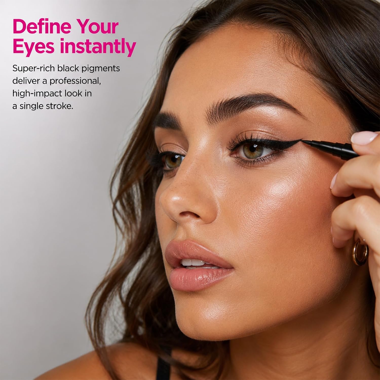 1 Pcs Eyeliner Pen, 001 Intense Black, Waterproof Black Eyeliner Pencil, Smudge-Proof 24HR Long Lasting Eye Makeup, Ultra-Creamy Retractable Gel Liner for Waterline & Smokey Looks Halalzen