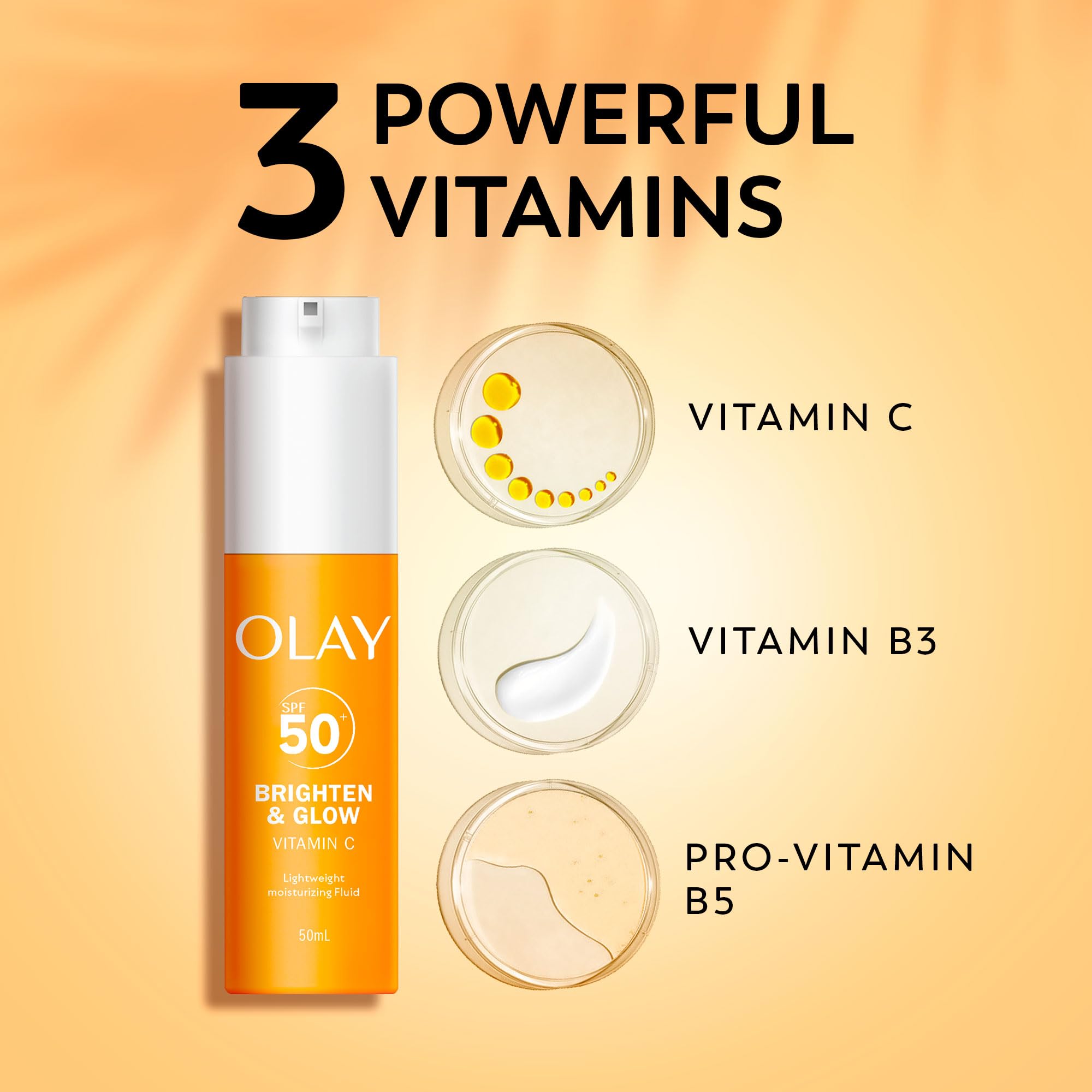 Olay Vitamin C Brightening Body Lotion, 24HR Moisturising Cream for Full Body Skin Care, Evens Skin Tone, with Vitamin C, Vitamin B5 B3, Glycerin, Smooth and Moisturised Skin, No Greasy Residue, 500ml