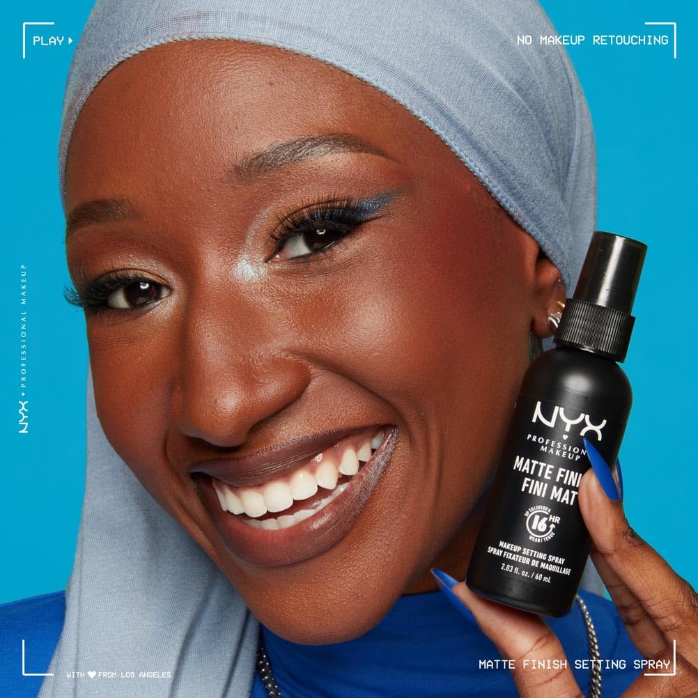 NYX Professional Makeup Setting Spray for Face, Matte Setting Spray, Up to 16 Hour Makeup Wear, Long Lasting Shine Free Finish, Lightweight, Regular 60ml Halalzen