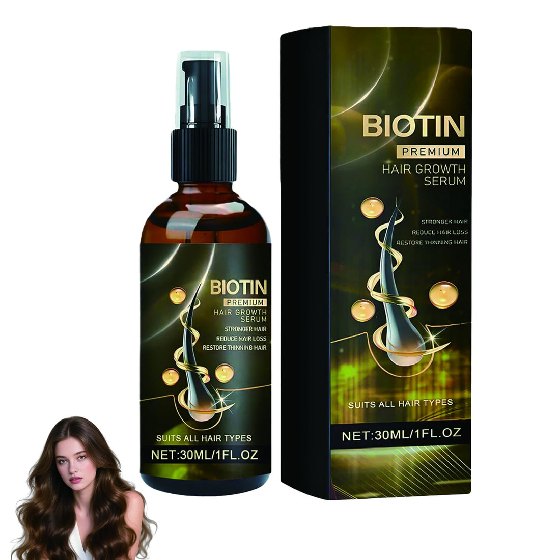 Anti Hair Loss Serum, Hair Growth Serum, Thinning Hair Regrowth Oil, Biotin Oil For Hair Growth, Nourishes, Loss Treatment For Men & Women Strengthens & Lengthens