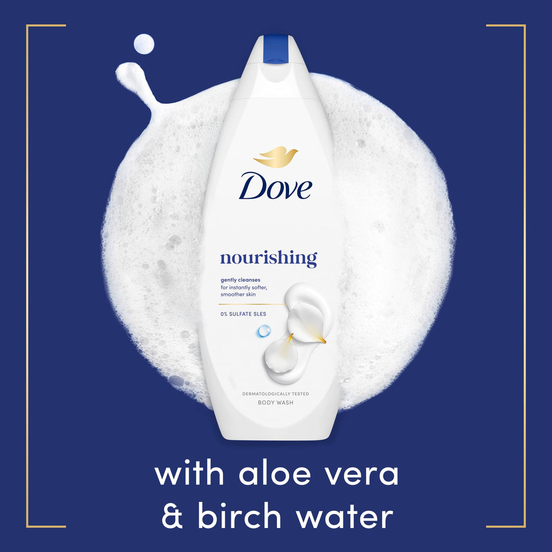 Dove Nourishing Body Wash body cleanser shower gel with an aloe vera & birch water scent for softer, smoother skin after just one shower 450 ml