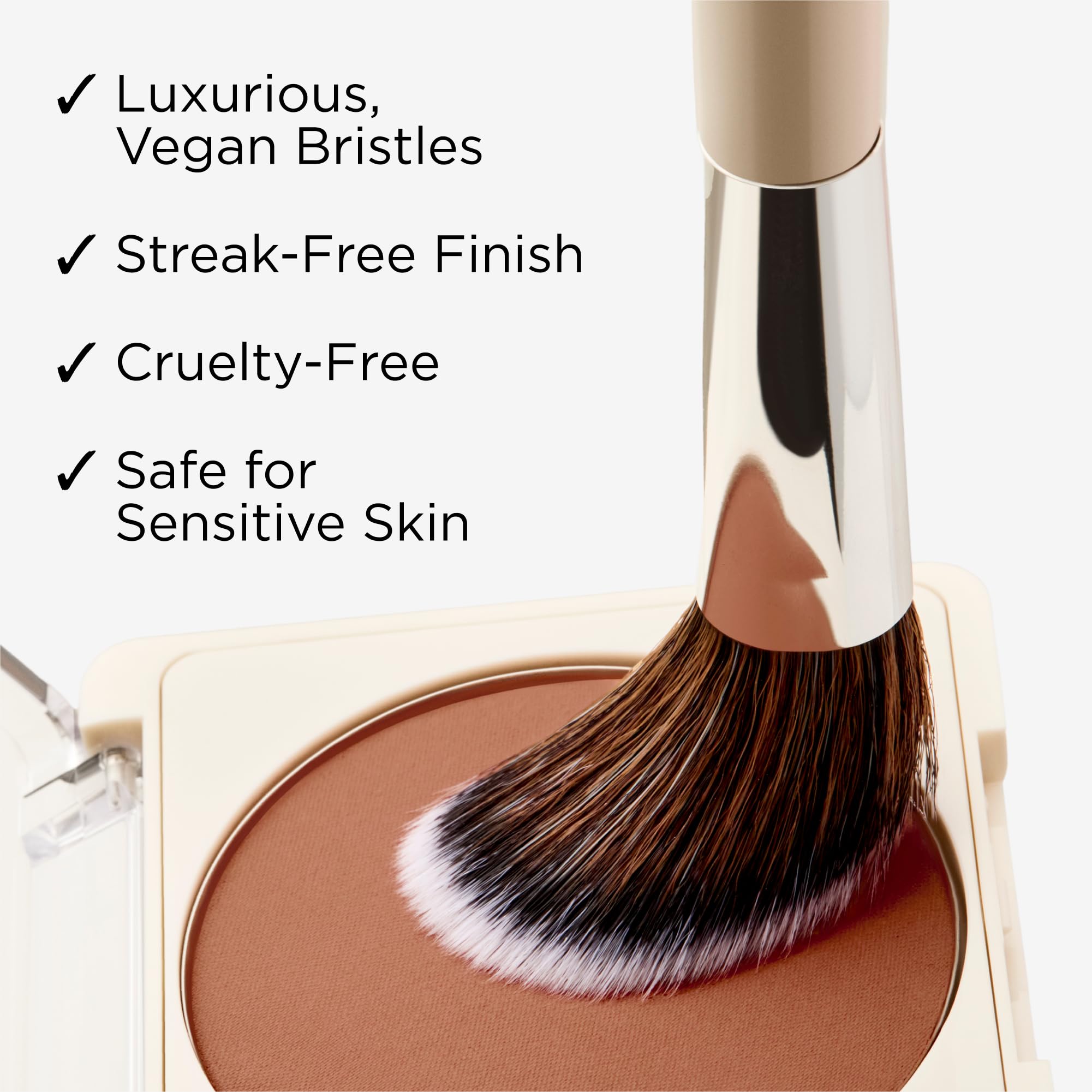 Haleys Beauty Kabuki Foundation Brush For Applying Powder, Foundation, Bronzer, Blush, and Mineral Make up, Soft Bristles, Seamless Blending, Makeup Brushes Essential, Vegan & Cruelty Free