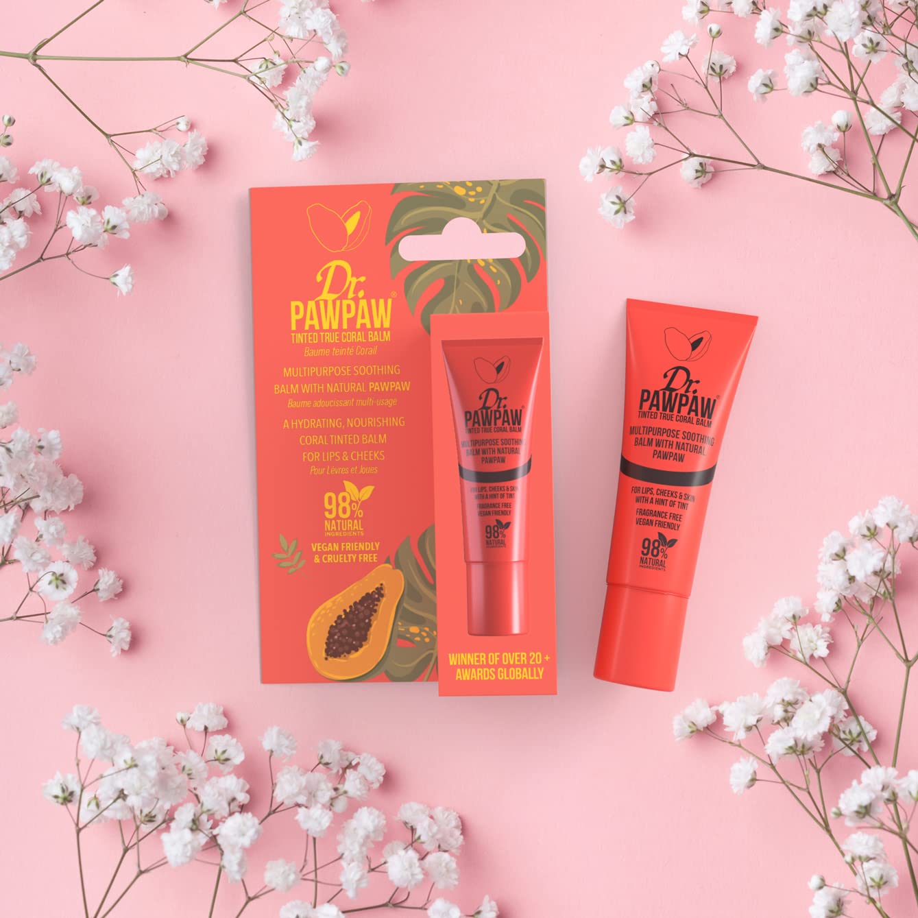Dr.PAWPAW Overnight Lip Mask 10ml, Natural Hydrating Lip Treatment with Pawpaw Aloe Vera Olive Oil and Peptides, Vegan Balm to Smooth and Plump Lips Overnight Halalzen