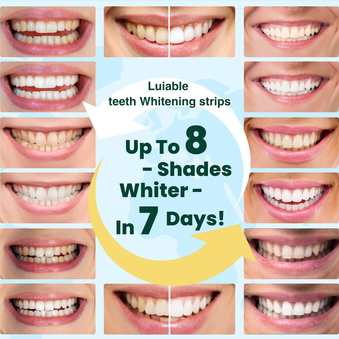 Teeth Whitening Strips for Tooth White: Professional Dentist Formulated Teeth Whitener Enamel 16 Treatments Enamel-Safe – 32 Non-Sensitive Strips