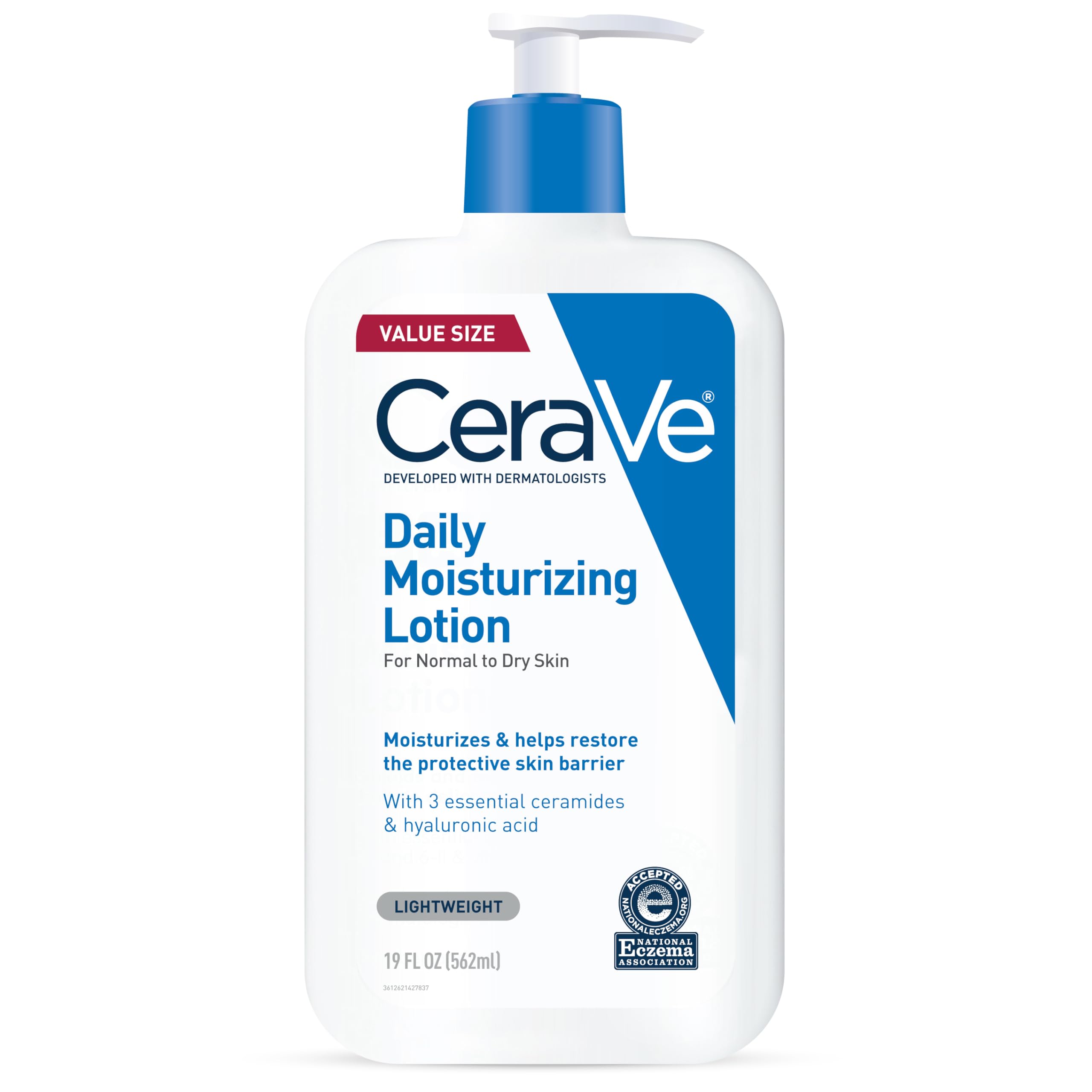 CeraVe Daily Moisturizing Lotion for Dry Skin, Body Lotion & Face Moisturizer with Hyaluronic Acid and Ceramides, Daily Moisturizer, Fragrance Free, Oil-Free, 19 Ounce Halalzen