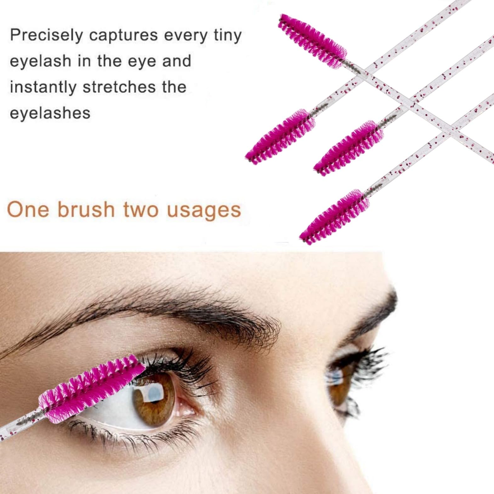 ZHIYE 50 pcs Eyelash Mascara Brushes, Wands Applicator Eyebrow Brush Makeup Kit, Eyebrow Castor Oil Brush Makeup Tool Halalzen
