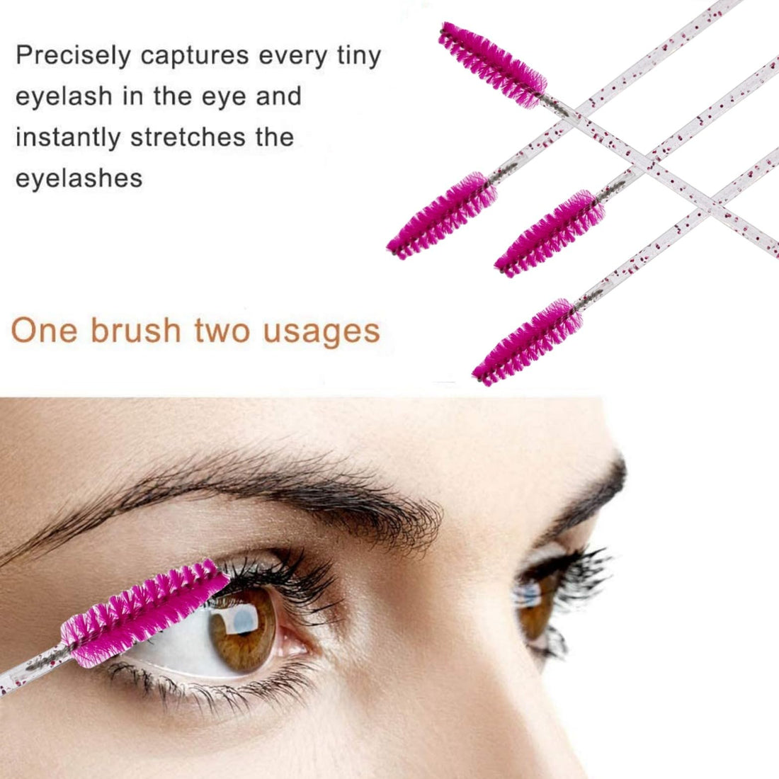 ZHIYE 50 pcs Eyelash Mascara Brushes, Wands Applicator Eyebrow Brush Makeup Kit, Eyebrow Castor Oil Brush Makeup Tool Halalzen
