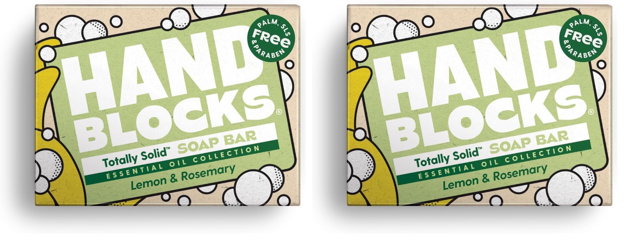 Hand Blocks: Cedarwrood & Eucalyptus (6 Pack) - Cold Processed Natural Soap Bars - Plastic, Palm, SLS, SLES & Paraben Free Halalzen