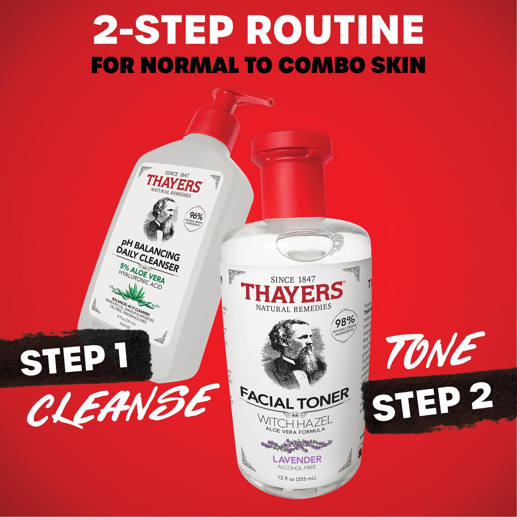 Thayers Witch Hazel Facial Gentle Rose Petal Toner Lotion with Organic Aloe Vera, All Day Hydration, Redue Pores & Improve Skin Texture, Vegan & Alcohol Free, 355ml