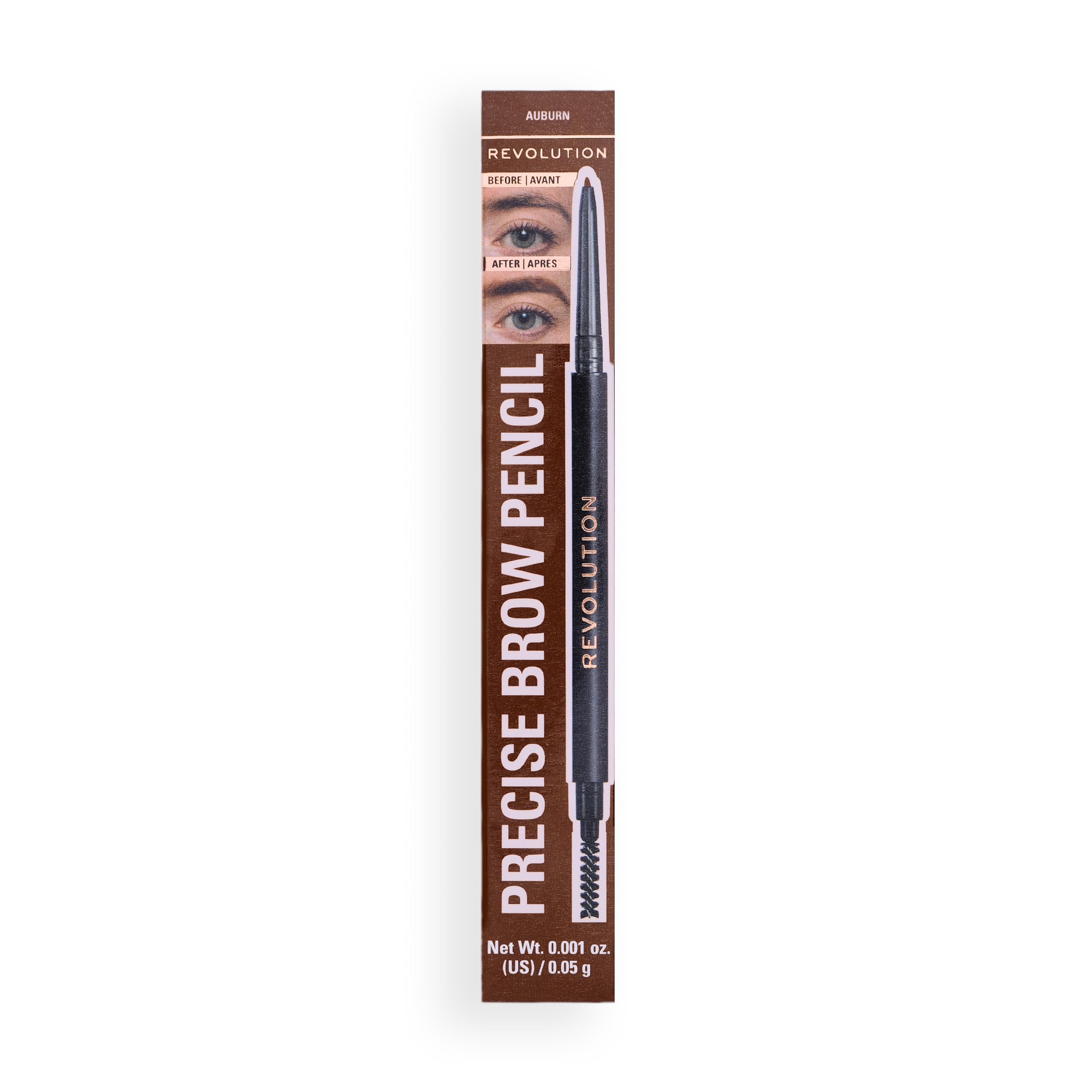 Revolution Precise Brow Pencil, Double-Ended Makeup Tool with Brush for Easy & Ultra Defined Brows and Bold Looks, Dark Brown, 0.05g