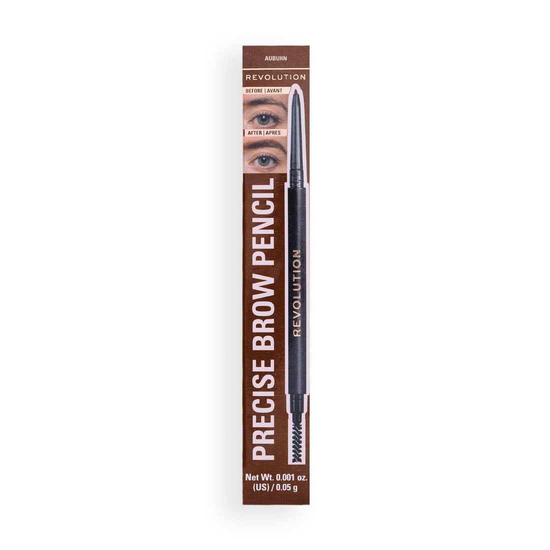 Revolution Precise Brow Pencil, Double-Ended Makeup Tool with Brush for Easy & Ultra Defined Brows and Bold Looks, Dark Brown, 0.05g