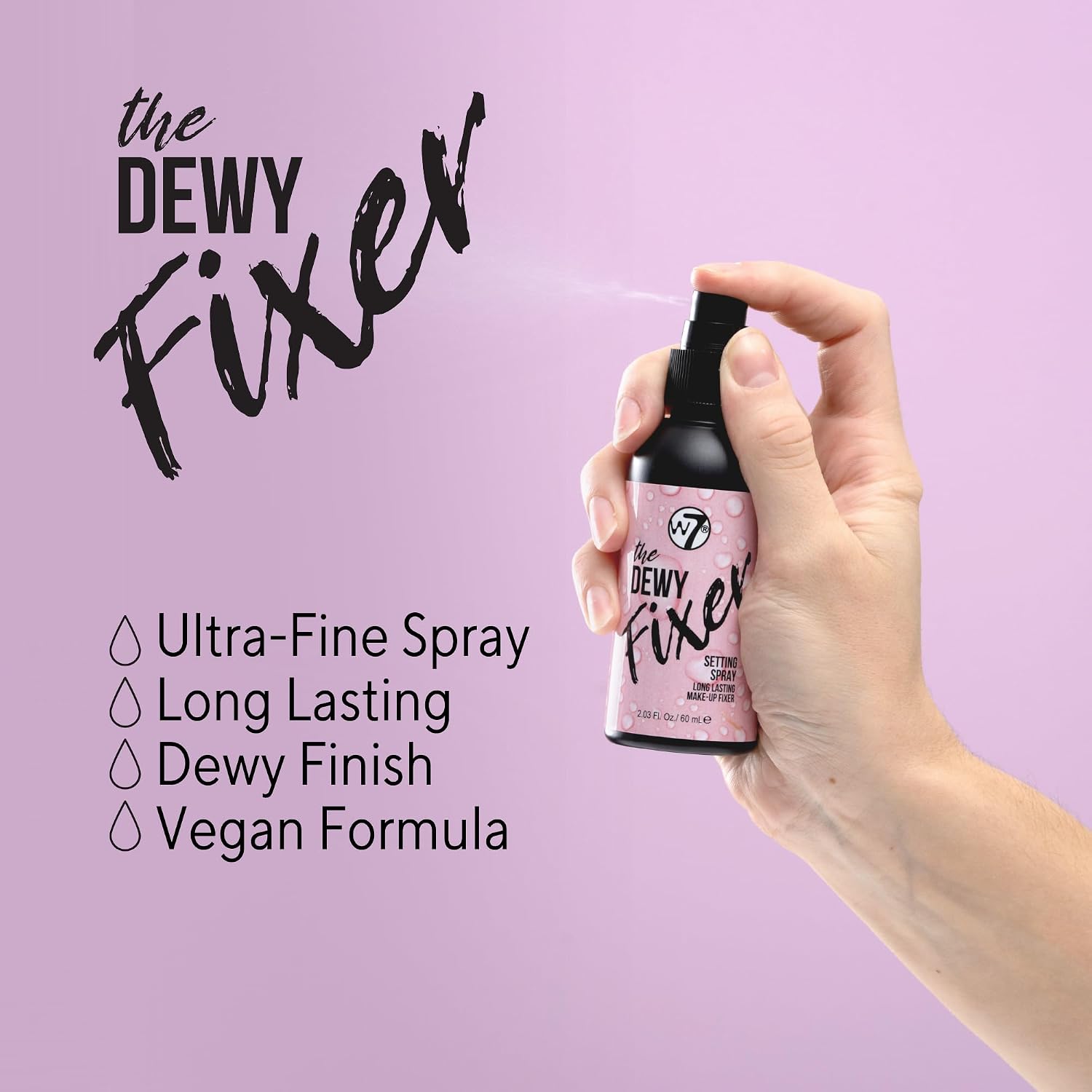 W7 The Fixer Makeup Setting Spray - Dewy Finish - Long-Lasting, Ultra-Fine Formula - Cruelty Free and Vegan Halalzen