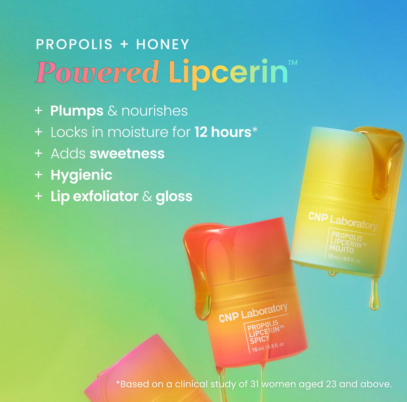 CNP Honey Lip Butter - Propolis Lipcerin™ 01 Original, Hydrating Overnight Manuka Lip Balm & Mask, 12hr Long-Lasting Moisture, Stocking Stuffers, Gifts for Women, 0.5 fl.oz. Halalzen