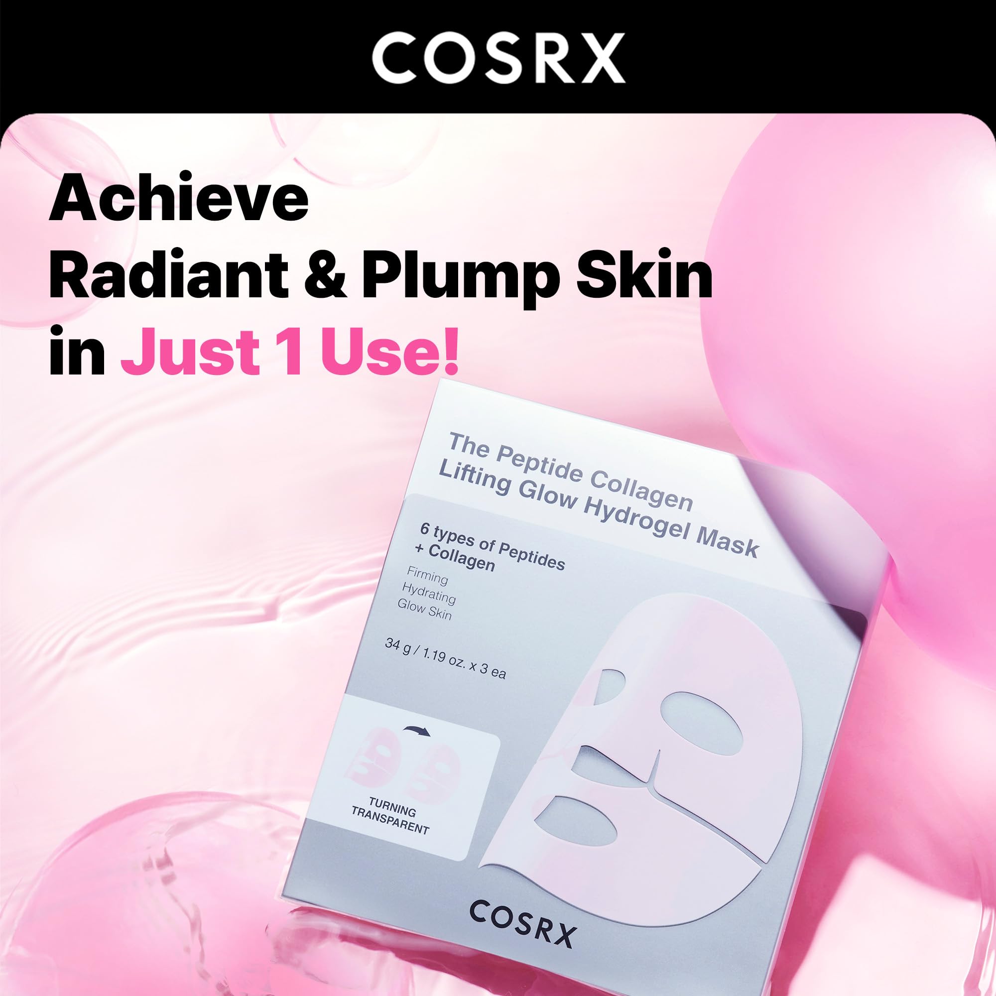 COSRX 6 Peptide Collagen Serum Face Toner with Niacinamide & Hyaluronic Acid, Hydrating & Firming Korean Essence, Anti-Wrinkle & Pore-Tightening Serum For Plump & Even Skin Tone, Korean Skincare 150ml