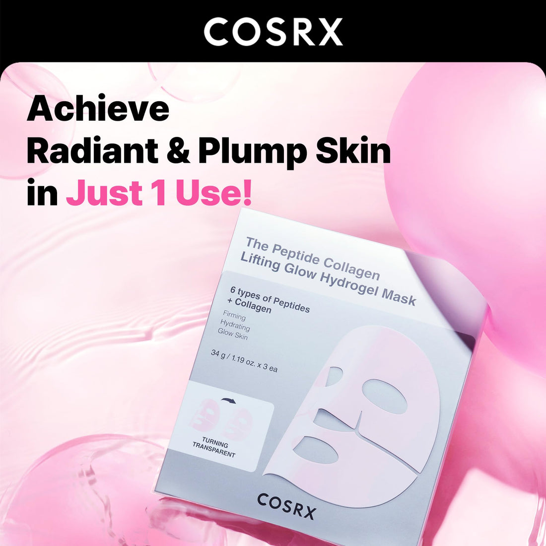COSRX 6 Peptide Collagen Serum Face Toner with Niacinamide & Hyaluronic Acid, Hydrating & Firming Korean Essence, Anti-Wrinkle & Pore-Tightening Serum For Plump & Even Skin Tone, Korean Skincare 150ml