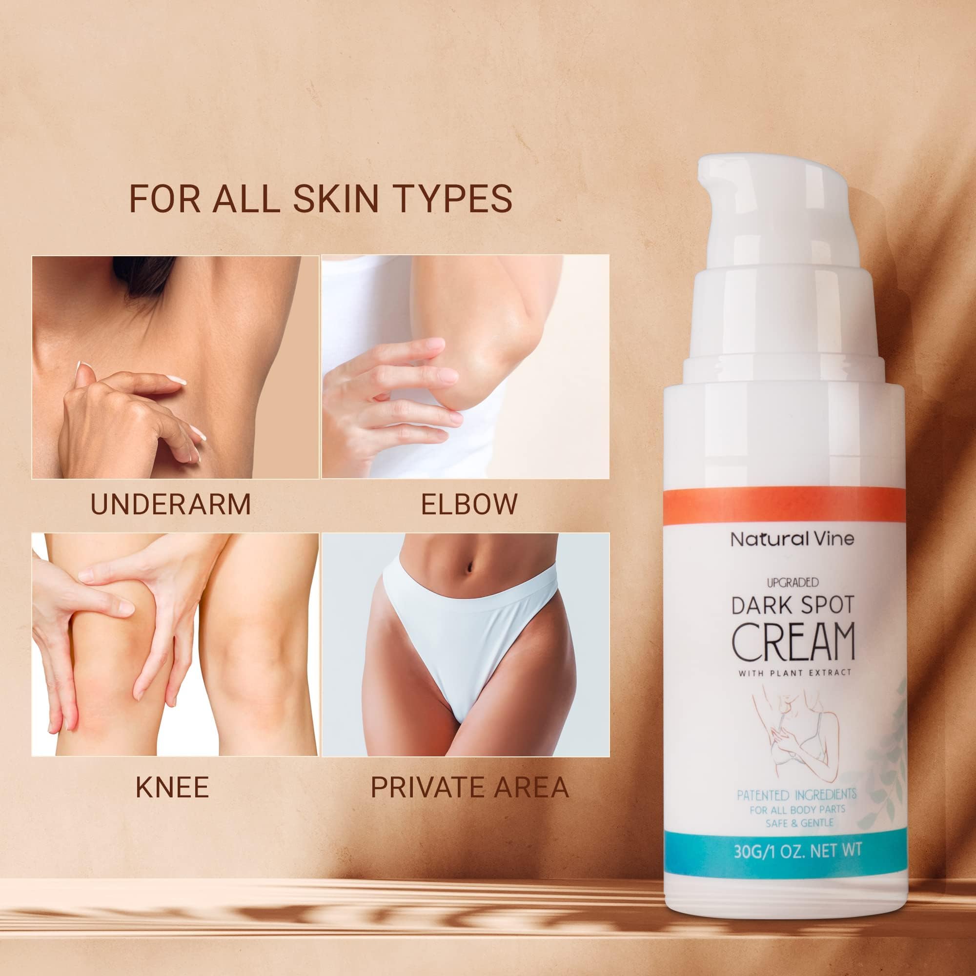Natural Vine Dark Spot Corrector: Dark Spot Remover for Face Body in 4-8 Weeks - Instant Concealing & Age Brown Sun Faded Spot Remover Melasma Freckles Correcting with Niacinamide for Women & Men 60g Halalzen