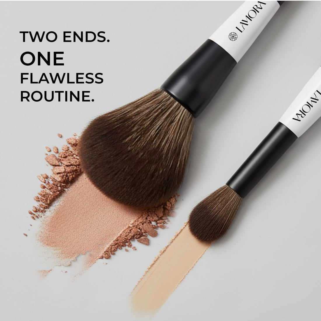 LAMORA Concealer Makeup Brush Under Eye - Angled Flat Top Kabuki Nose Contour Brush - Ideal for Concealing Blending Setting Buffing with Powder Liquid Cream Cosmetic - Small Makeup Foundation Brush Halalzen