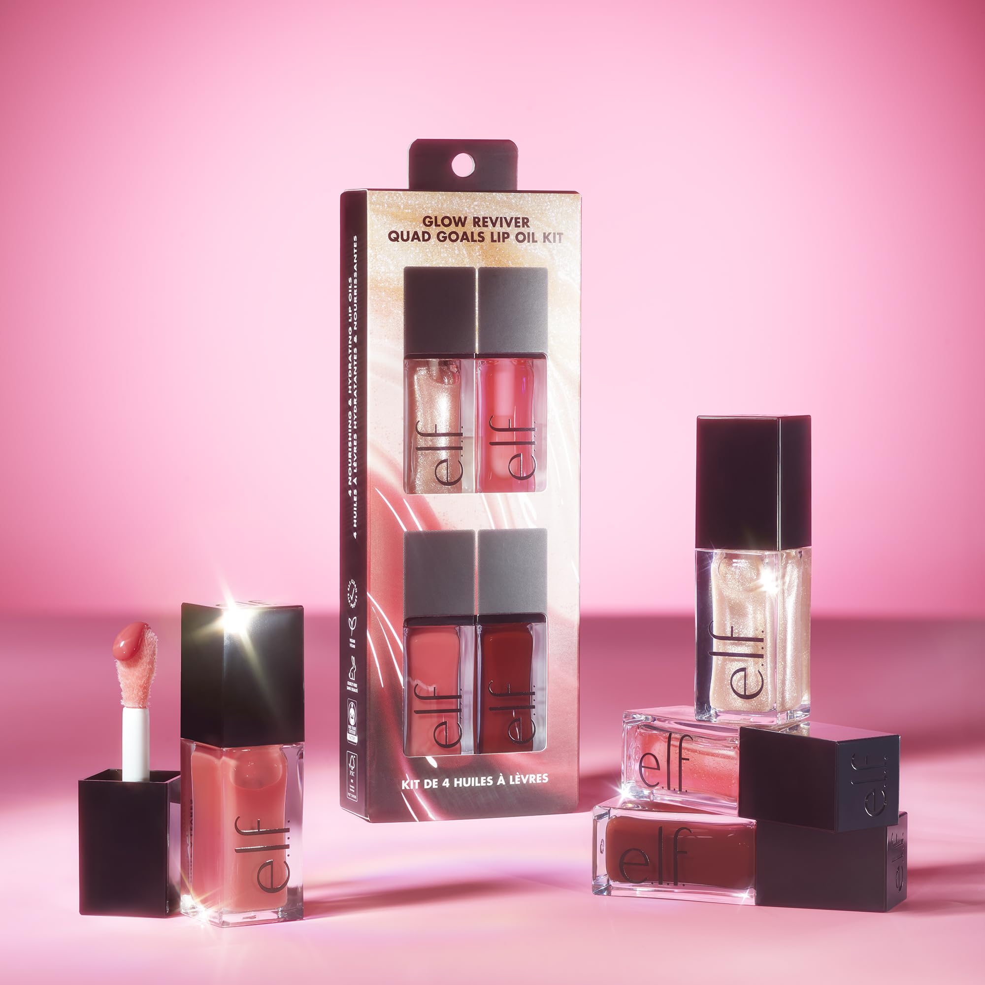 e.l.f. Glow Reviver Lip Oil, Nourishing Tinted Lip Oil For A High-Shine Finish, Infused With apricot Oil, Vegan & Cruelty-Free, It's Giving Guava