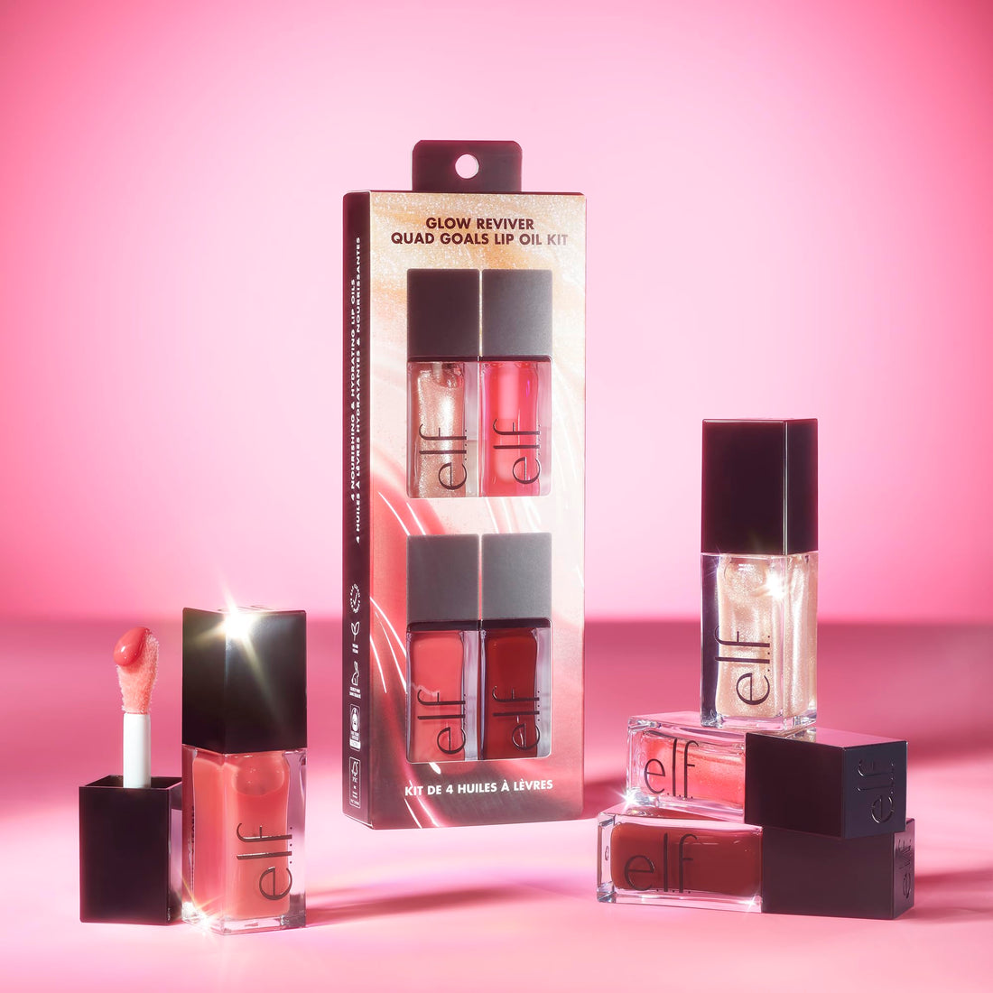 e.l.f. Glow Reviver Lip Oil, Nourishing Tinted Lip Oil For A High-Shine Finish, Infused With apricot Oil, Vegan & Cruelty-Free, It's Giving Guava