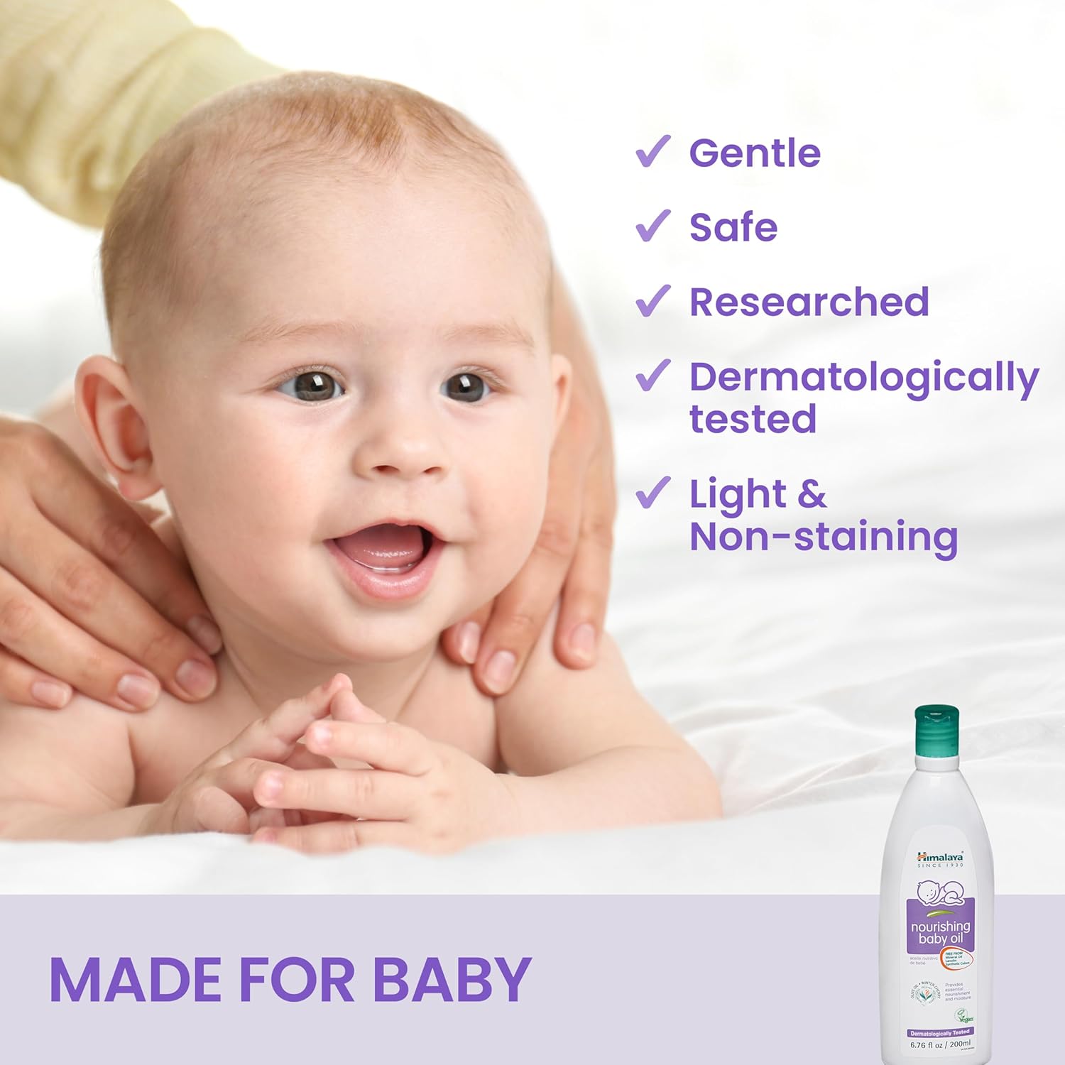 Himalaya Nourishing Baby Oil, Moisturizing with Olive Oil, Ashwagandha, Aloe Vera, Massage Oil, Dermatologically Tested, No Mineral Oil, Lanolin Free, Paraben Free, Vegan, 6.76 Fl Oz, 200 ml, 2 Pack Halalzen