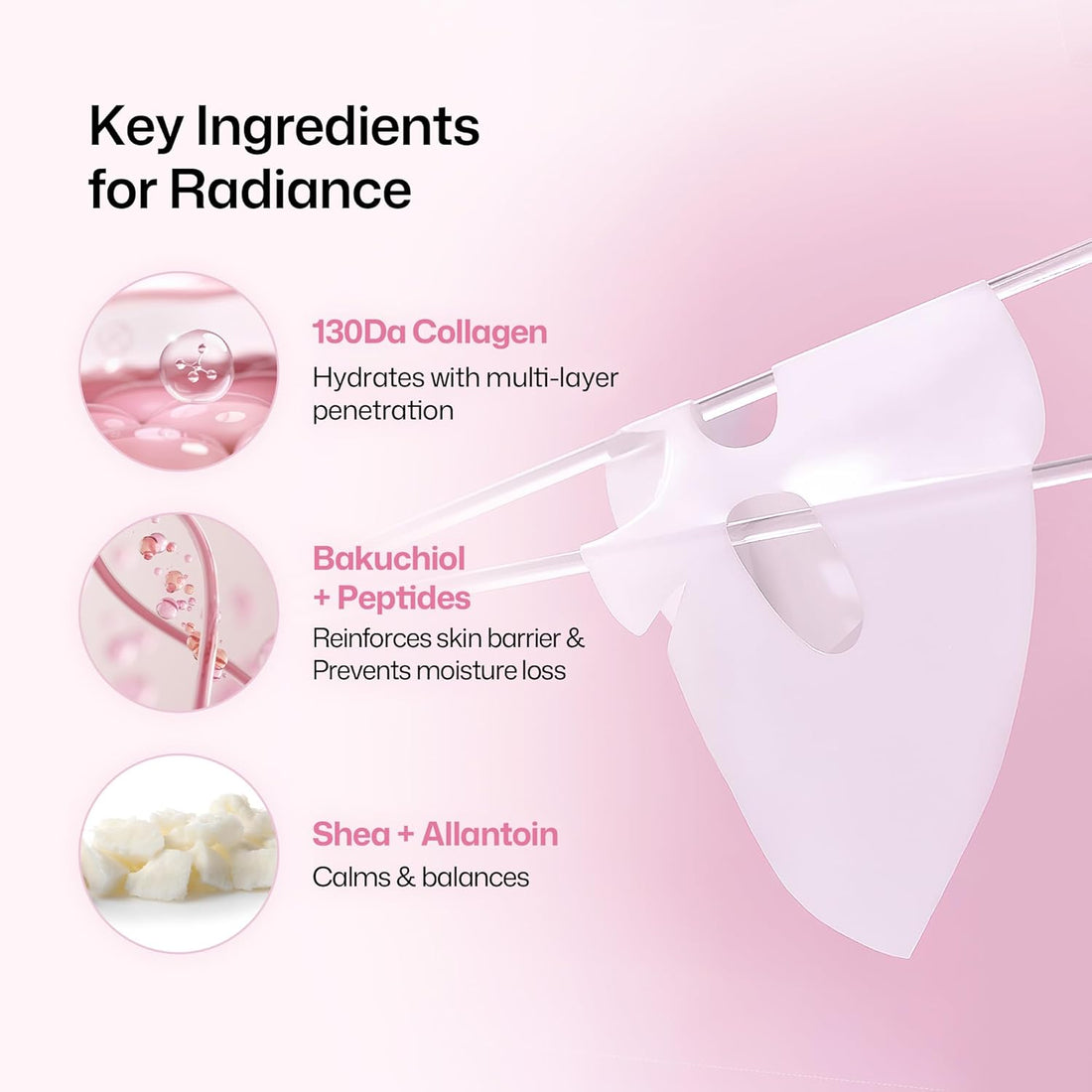 HAPA KRISTIN Collagen Mask, Overnight Hydrating Korean Face Mask, Glass Skin Glow+Firming with Peptides+Bakuchiol, Low Irritation, 4ea Halalzen