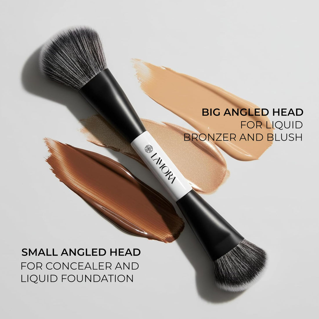 LAMORA Concealer Makeup Brush Under Eye - Angled Flat Top Kabuki Nose Contour Brush - Ideal for Concealing Blending Setting Buffing with Powder Liquid Cream Cosmetic - Small Makeup Foundation Brush Halalzen