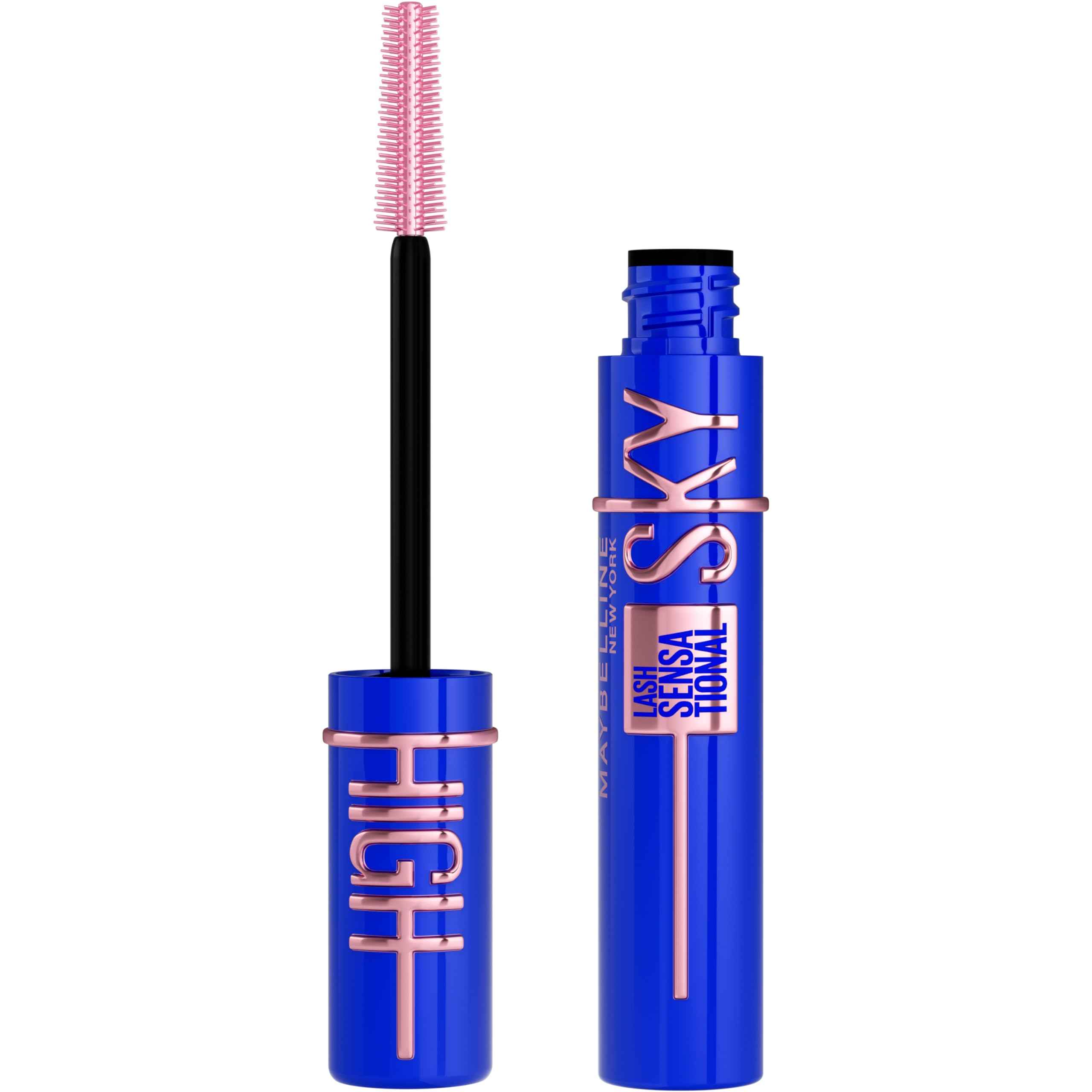 Maybelline Lash Sensational Sky High Washable Mascara Make-up, Volumen, Verlängerung, Definition, Schwung, Multiplikation, aufbaufähige Formel, Very Black, 1 Stück