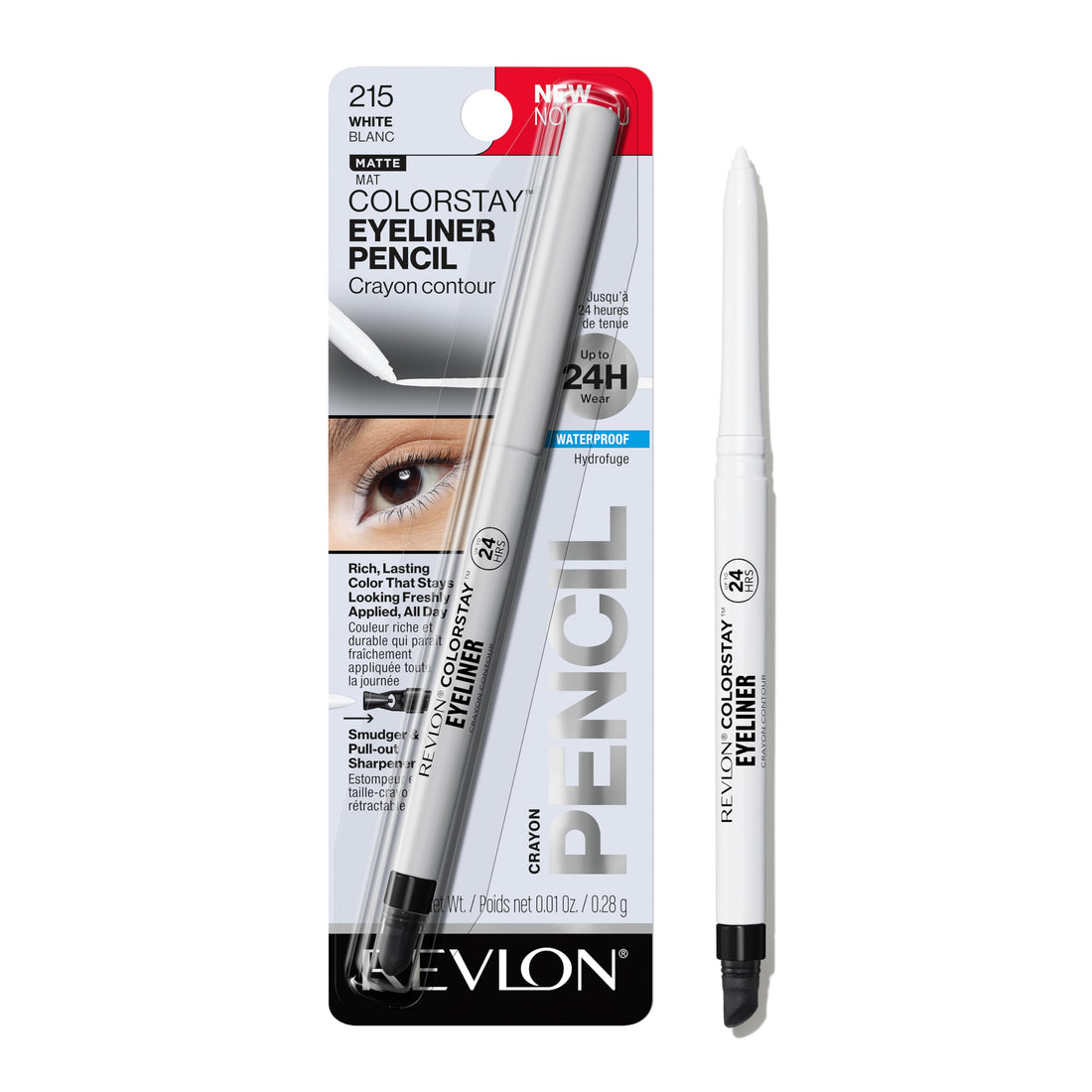 Revlon ColorStay Pencil Waterproof Eyeliner, Smudge-Proof, Eye Makeup with Built-In Sharpener, 201 Black, 2 pack