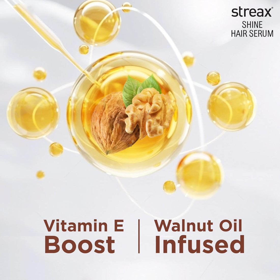 Streax Hair Serum Enriched with Walnut Oil Gives Frizz-free Satin Smooth Hair 100ml (3.5 Oz)
