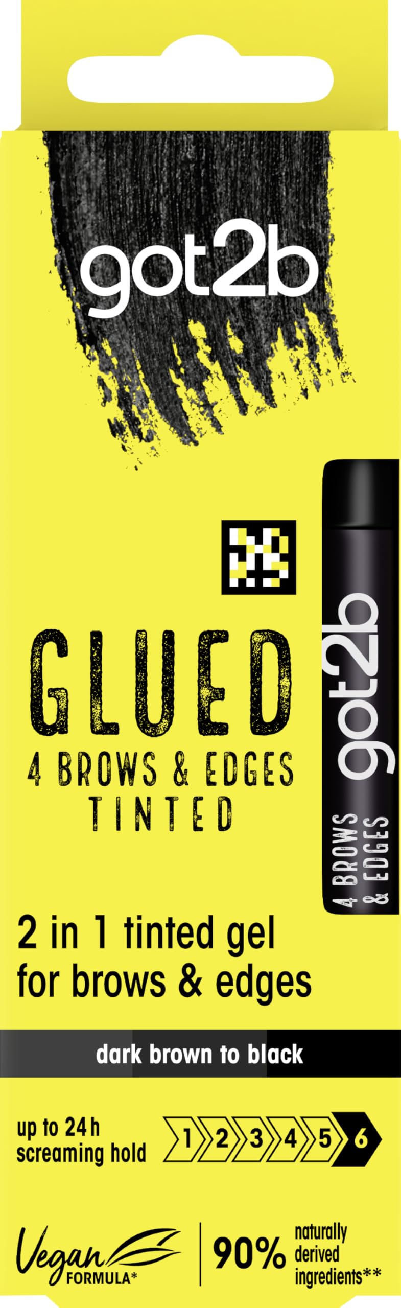 got2b Glued 4 brows & Edges Clear gel 2 in 1 16 ml, Screaming Hold Brow gel, Eyebrow Gel for Long Lasting Looks, Vegan Formula