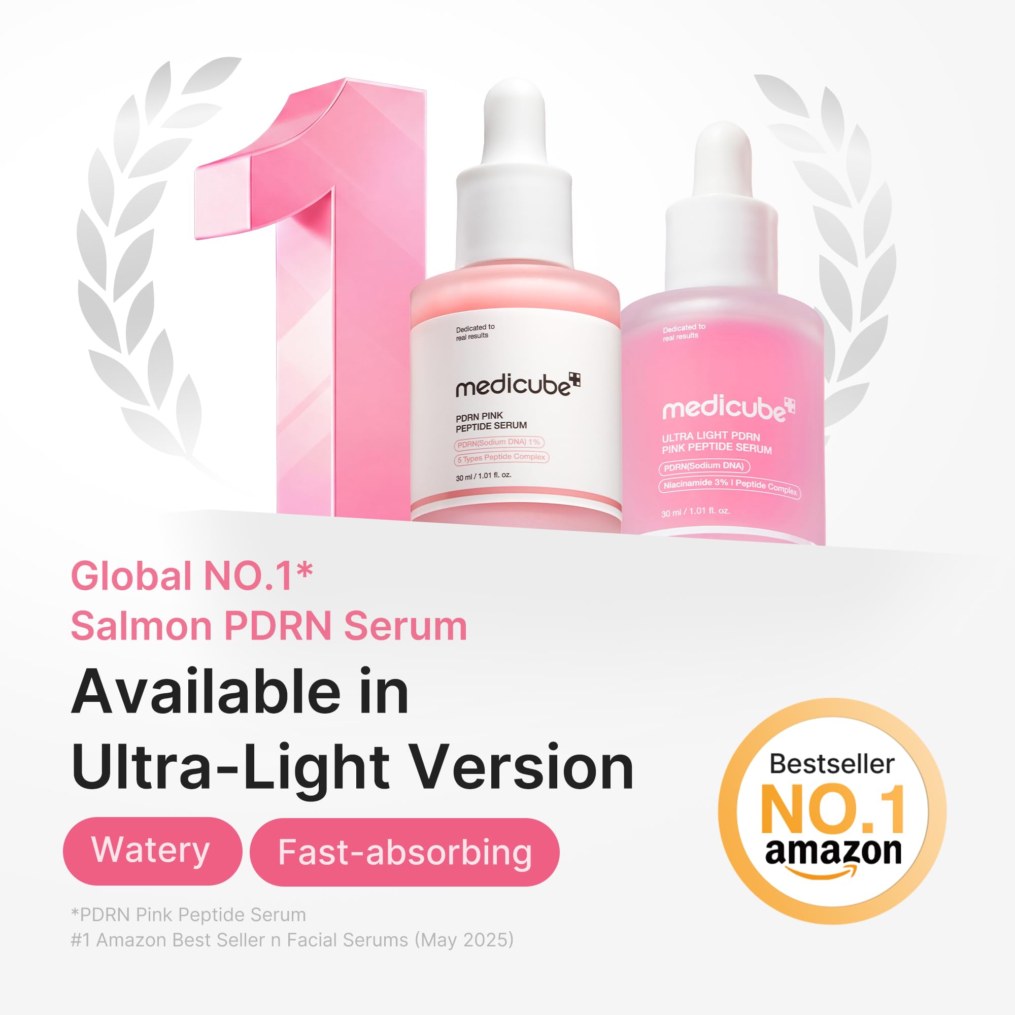 medicube PDRN Pink Peptide Serum with Salmon DNA | Pink Glow Serum with Peptides & Niacinamide for Hydration & Firm-Looking Skin | Uneven Tone Care | Korean Skincare, 1.01 fl. Oz Halalzen