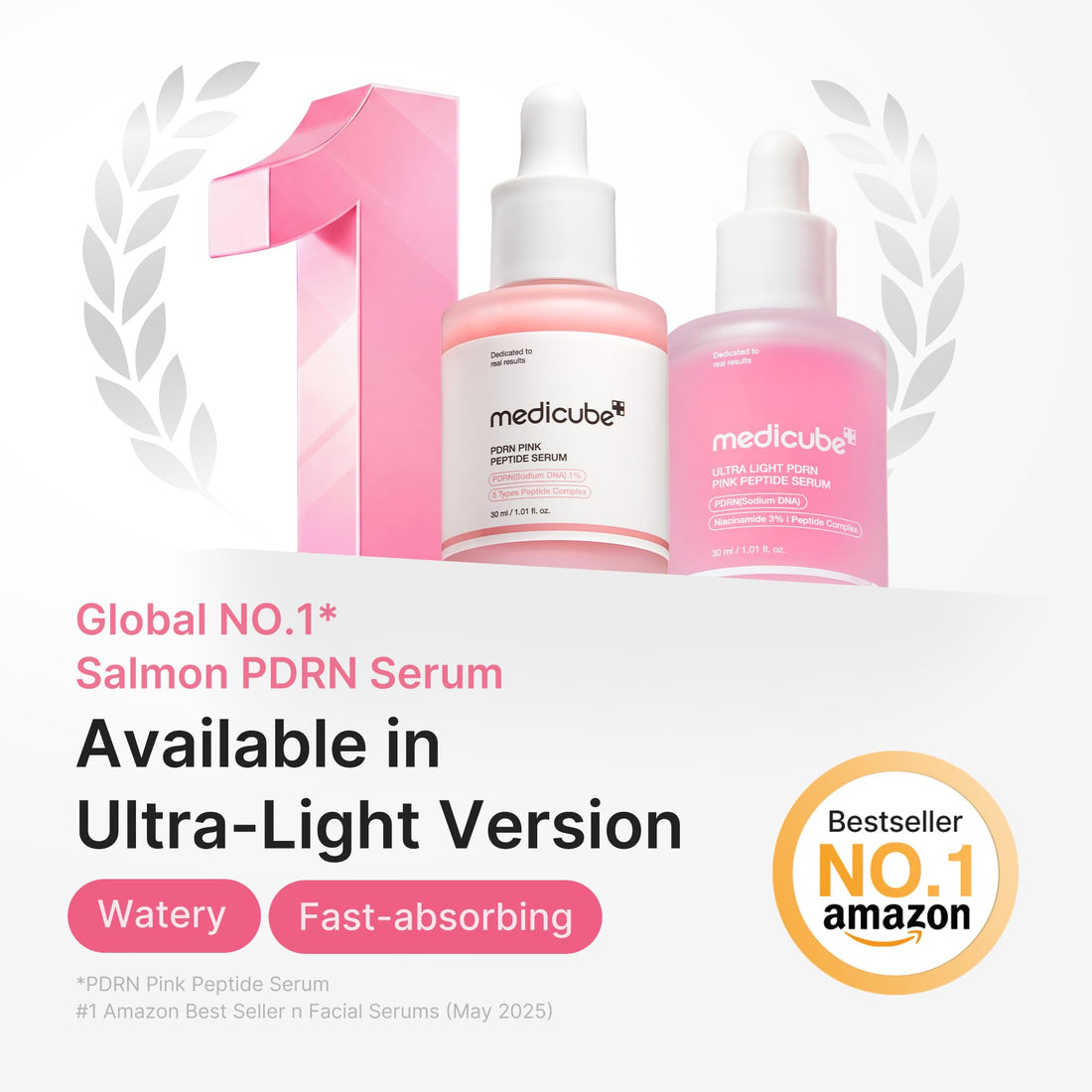 medicube PDRN Pink Peptide Serum with Salmon DNA | Pink Glow Serum with Peptides & Niacinamide for Hydration & Firm-Looking Skin | Uneven Tone Care | Korean Skincare, 1.01 fl. Oz Halalzen
