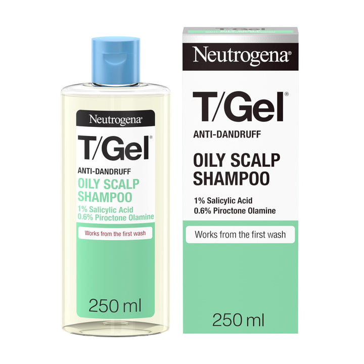 Neutrogena T/Gel Anti Dandruff Shampoo for Oily Scalp and Hair (1x 250ml), Daily Anti-Dandruff Shampoo with Salicylic Acid to Remove Excess Oils from First Wash Halalzen