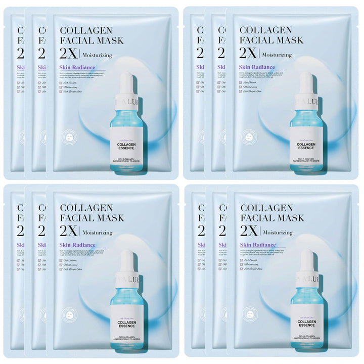 JORUN 12 Pcs Essence Hydrating Sheet Face Mask Set - Korean Sheet Masks Moisturizing,Anti-Aging, Brightening Face Masks Beauty Multipack - Vegan Face Mask Skincare for All Skin Types Halalzen
