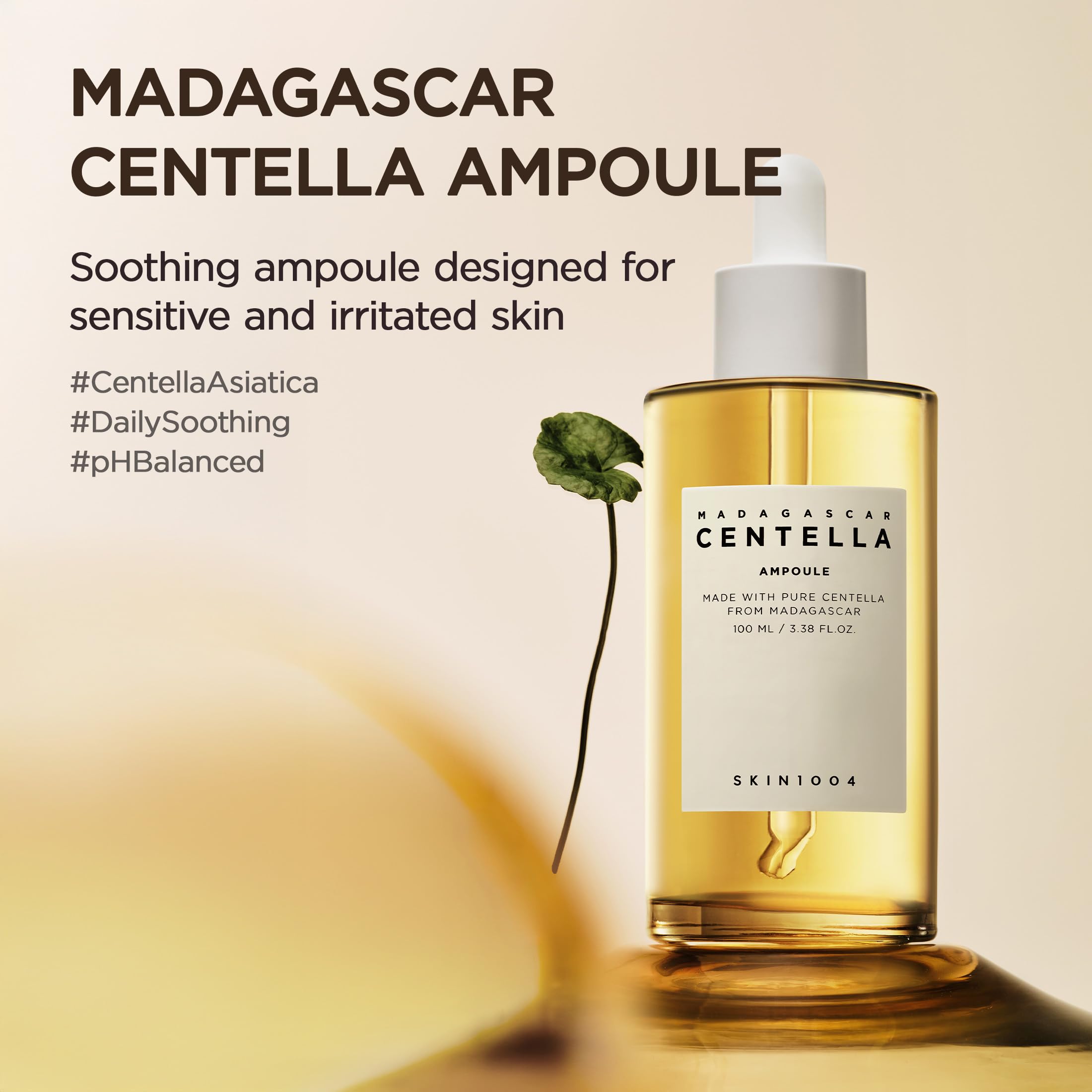 SKIN1004 Madagascar Centella Asiatica Ampoule Facial Serum 1.85 fl.oz, 55ml, Soothes Acne Prone and Sensitive Skin Halalzen