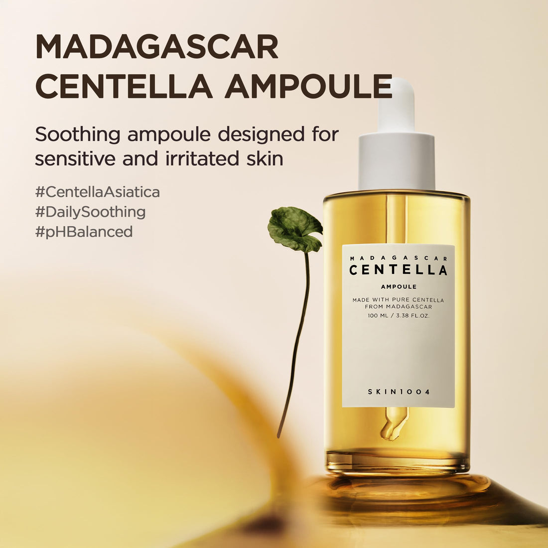 SKIN1004 Madagascar Centella Asiatica Ampoule Facial Serum 1.85 fl.oz, 55ml, Soothes Acne Prone and Sensitive Skin Halalzen