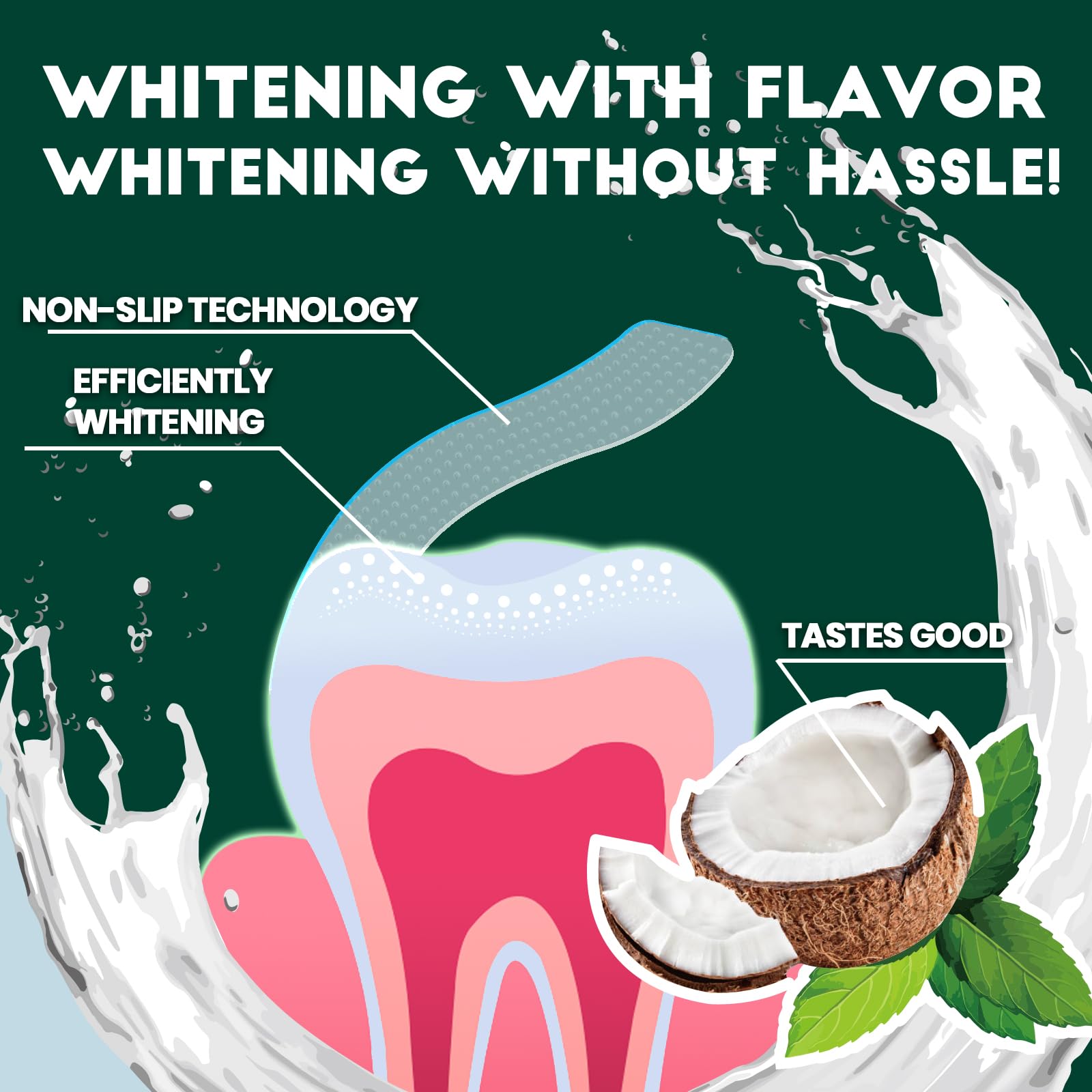 Teeth Whitening Strips for Tooth White: Professional Dentist Formulated Teeth Whitener Enamel 16 Treatments Enamel-Safe – 32 Non-Sensitive Strips
