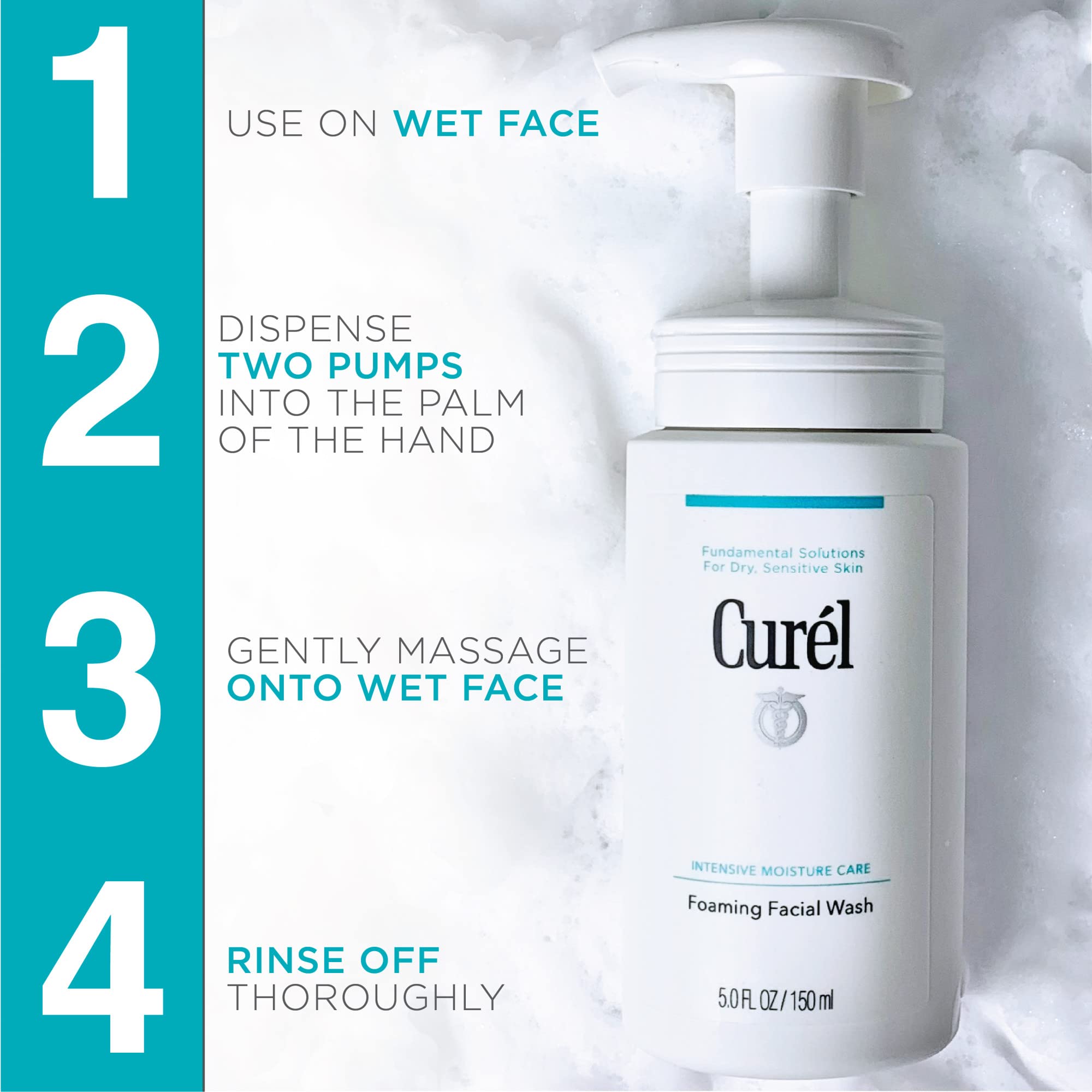 Curél Foaming Facial Wash 150ml for Dry, Sensitive Skin