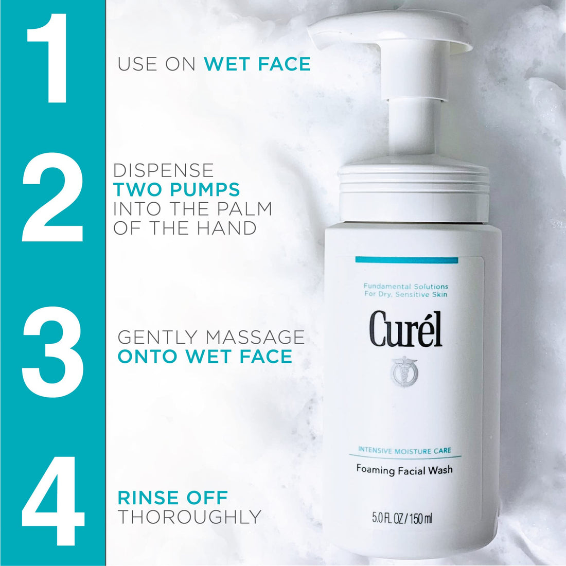 Curél Foaming Facial Wash 150ml for Dry, Sensitive Skin