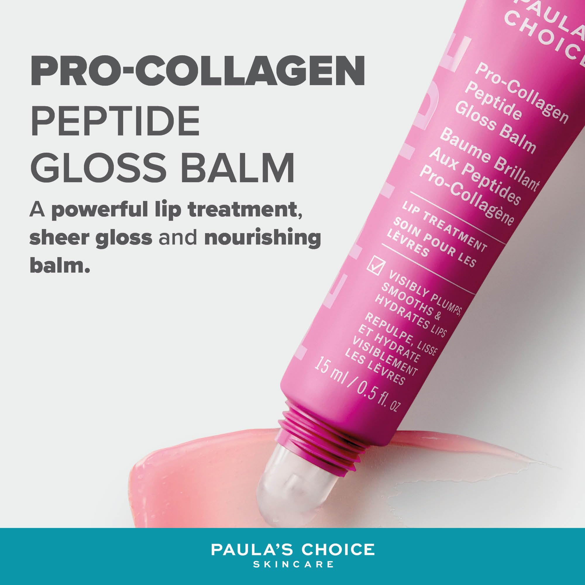 Paula's Choice Pro-Collagen Peptide Gloss Balm - Deeply Hydrates - Anti-Ageing - Plumps & Smooths Lips - Non-sticky with Glossy Finish - Lip Treatment with Shea Butter - All Skin Types - 15 ml Halalzen
