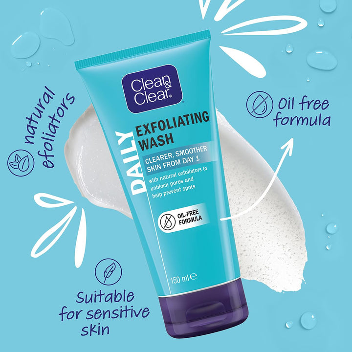 Clean and Clear Exfoliating Daily Wash, 150ml Halalzen