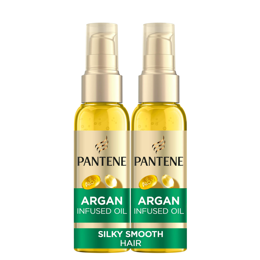 Pantene Pro-V Smooth & Sleek Argan Infused Hair Oil 100ml for Frizzy, Dull Hair, Daily Leave In Nourishing Oil, Tames Frizz, Makes Hair Silky Smooth and Enhances Shine, With Pro-V Nutrients