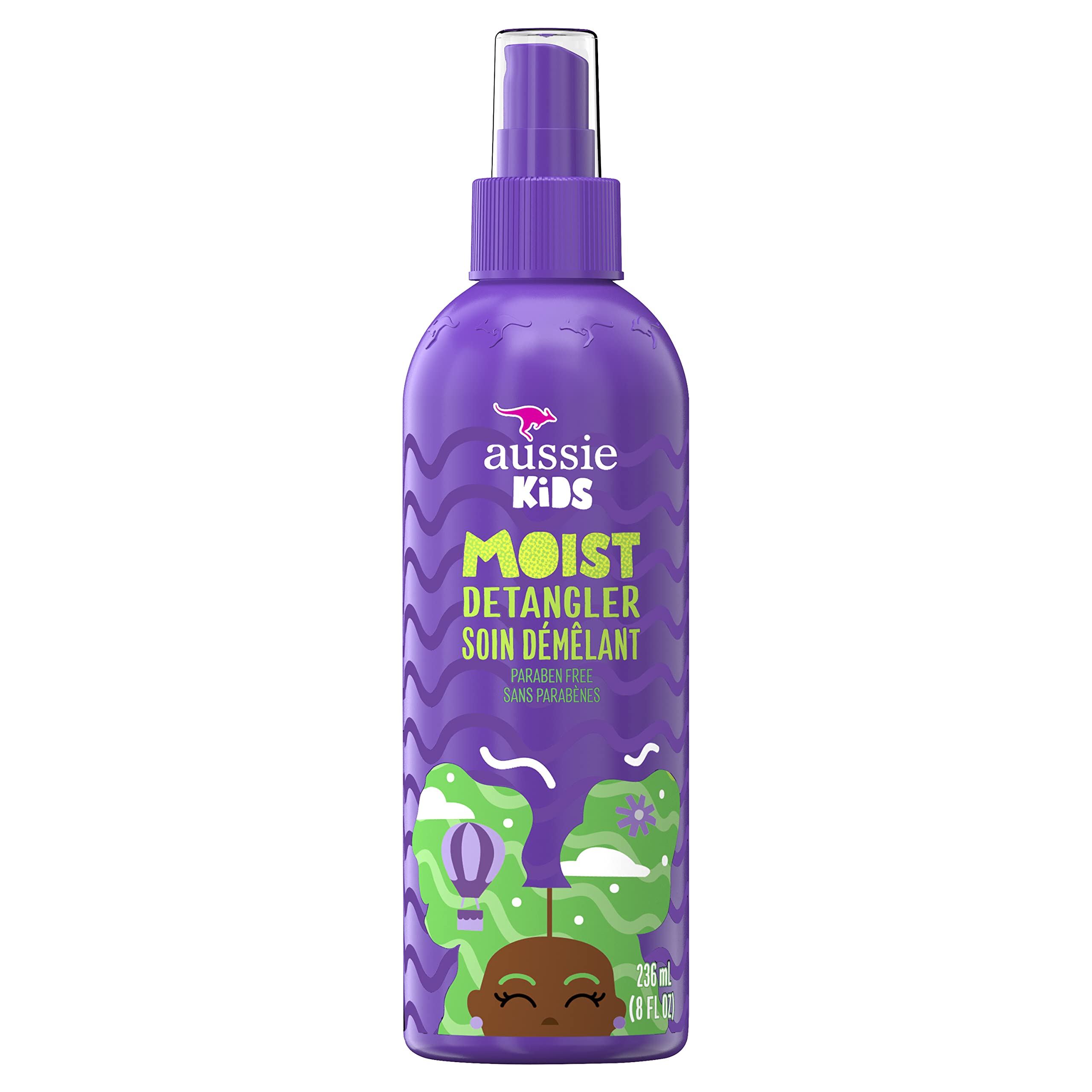 Aussie Kids Moist Detangler Spray, Sulfate & Paraben Free, Moisturizing & Tangle-Free Hair Care for Kids, Cruelty-Free, 8 Fl Oz Each, 3 Pack Halalzen