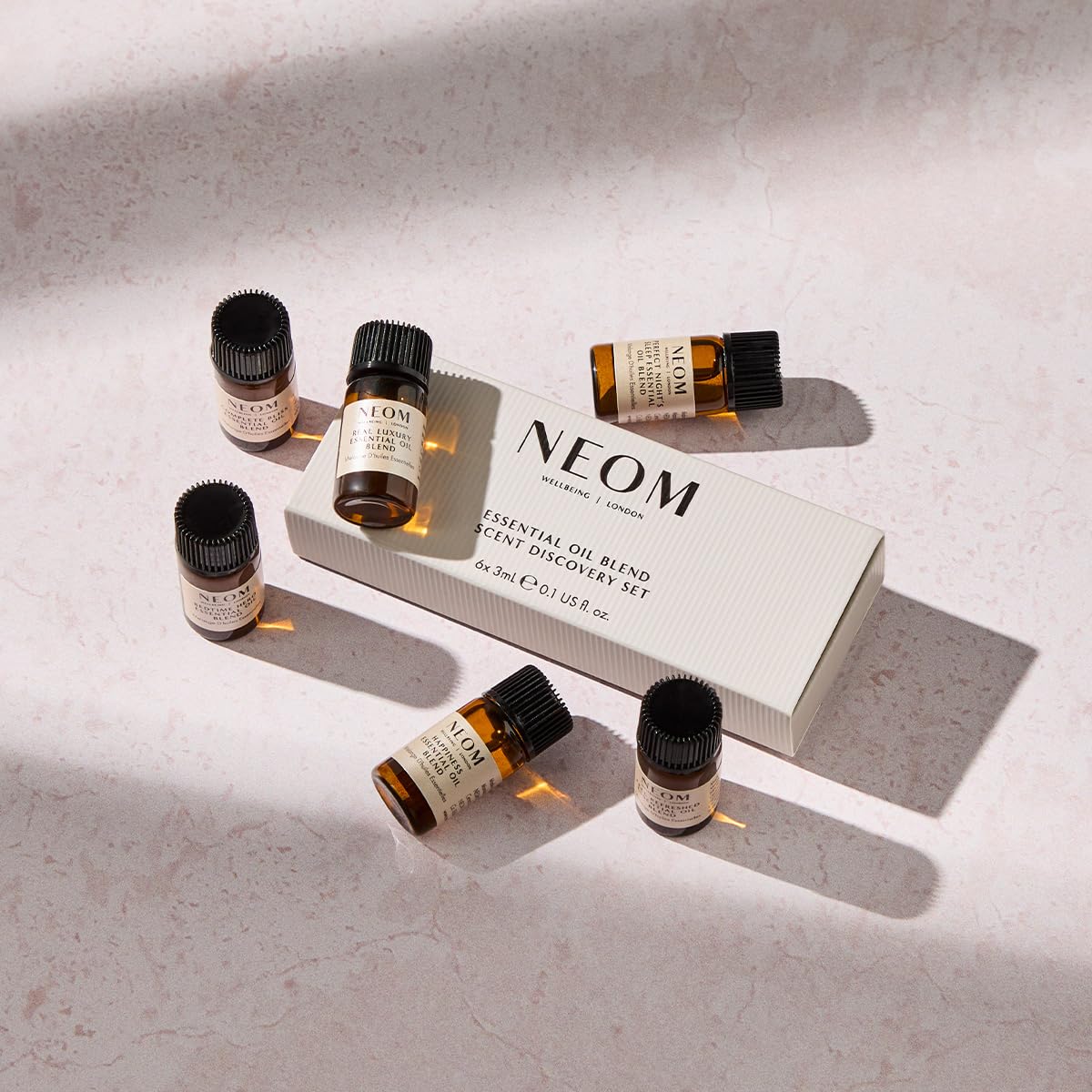 NEOM Essential Oil Blend Scent Discovery Set, 6 x 3ml Mini Size I Our Bestselling Blends I Compatible with Neom Wellbeing Pod or Wellbeing Pod Luxe I 100% Natural
