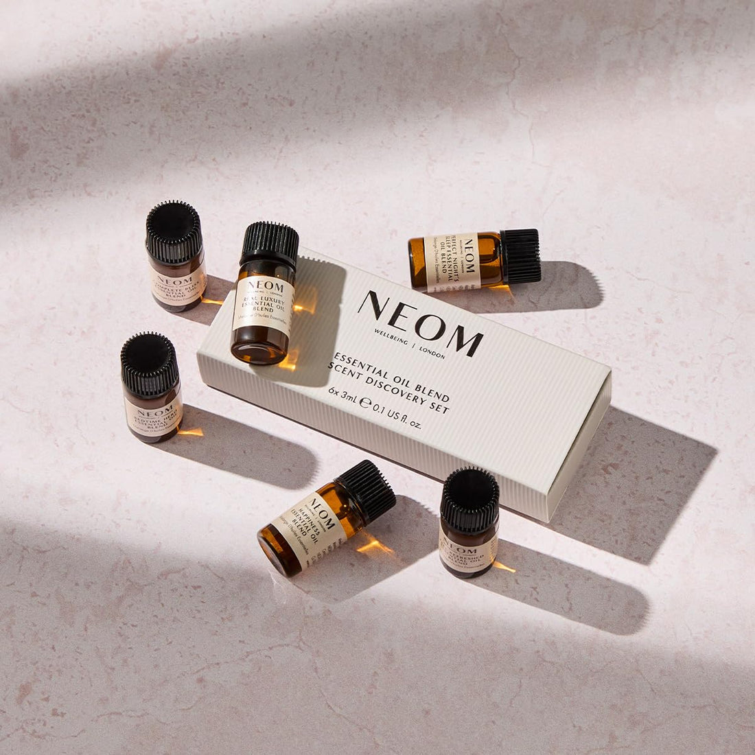 NEOM Essential Oil Blend Scent Discovery Set, 6 x 3ml Mini Size I Our Bestselling Blends I Compatible with Neom Wellbeing Pod or Wellbeing Pod Luxe I 100% Natural