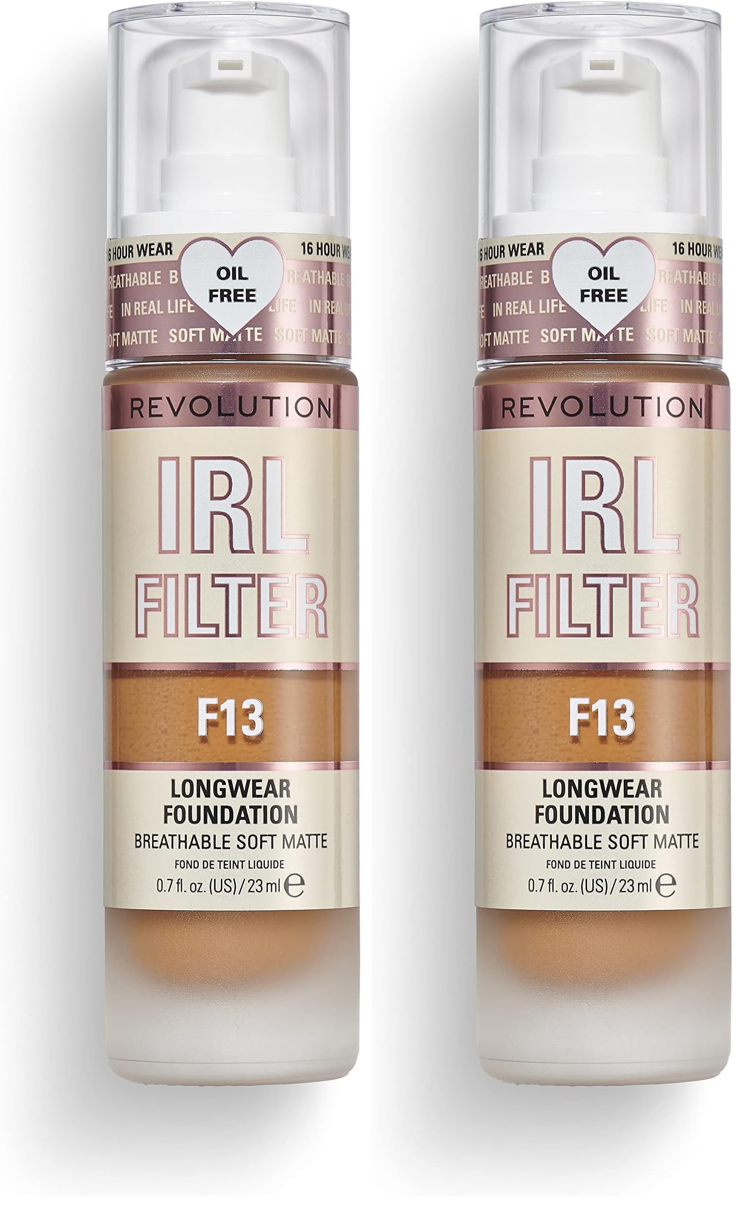 Makeup Revolution IRL Filter, Longwear Foundation, Medium to Full Coverage, Matte Finish, 16 Hour Wear, F5, Fair To Light Skin Tones, 23ml Halalzen