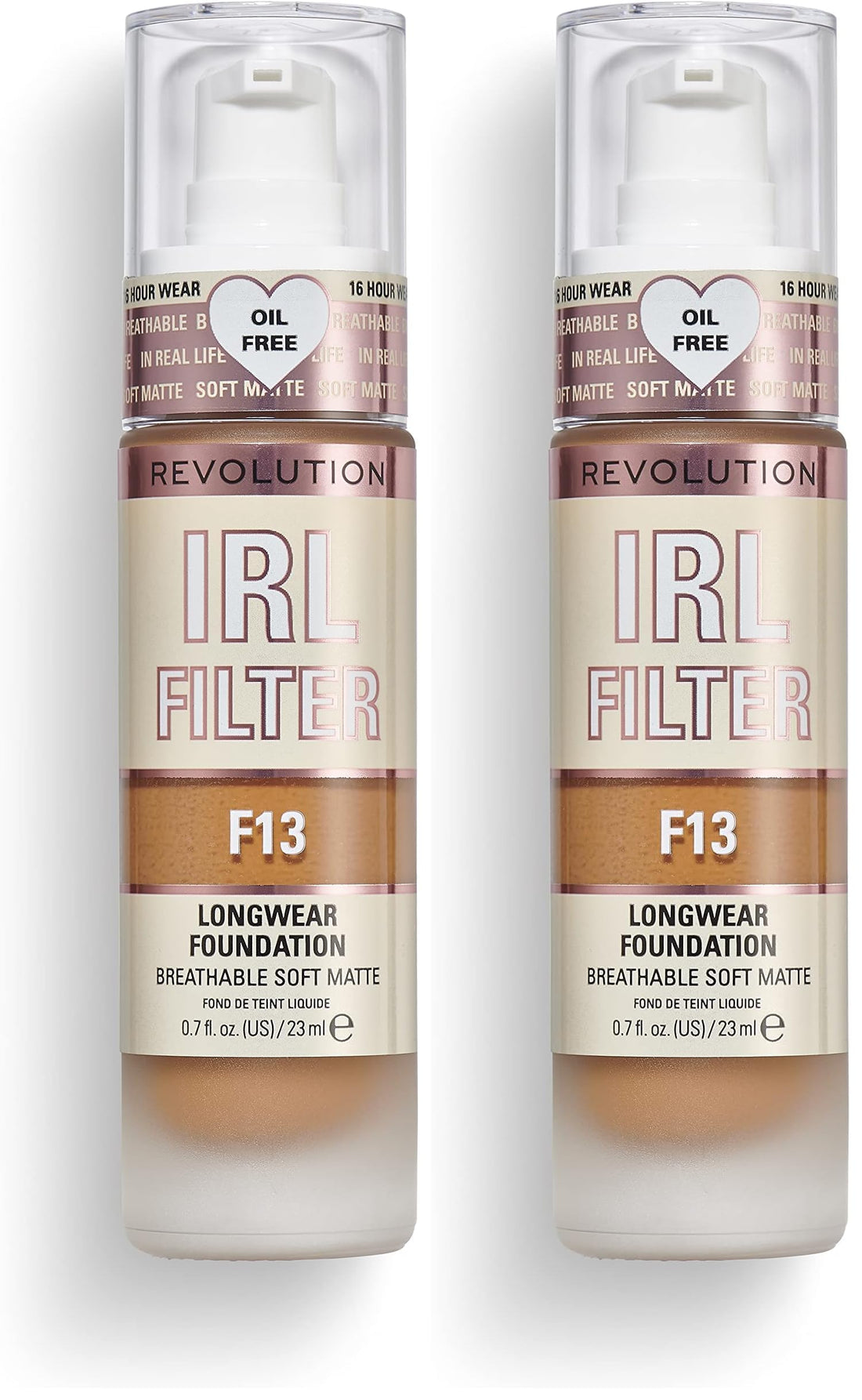 Makeup Revolution IRL Filter, Longwear Foundation, Medium to Full Coverage, Matte Finish, 16 Hour Wear, F5, Fair To Light Skin Tones, 23ml Halalzen