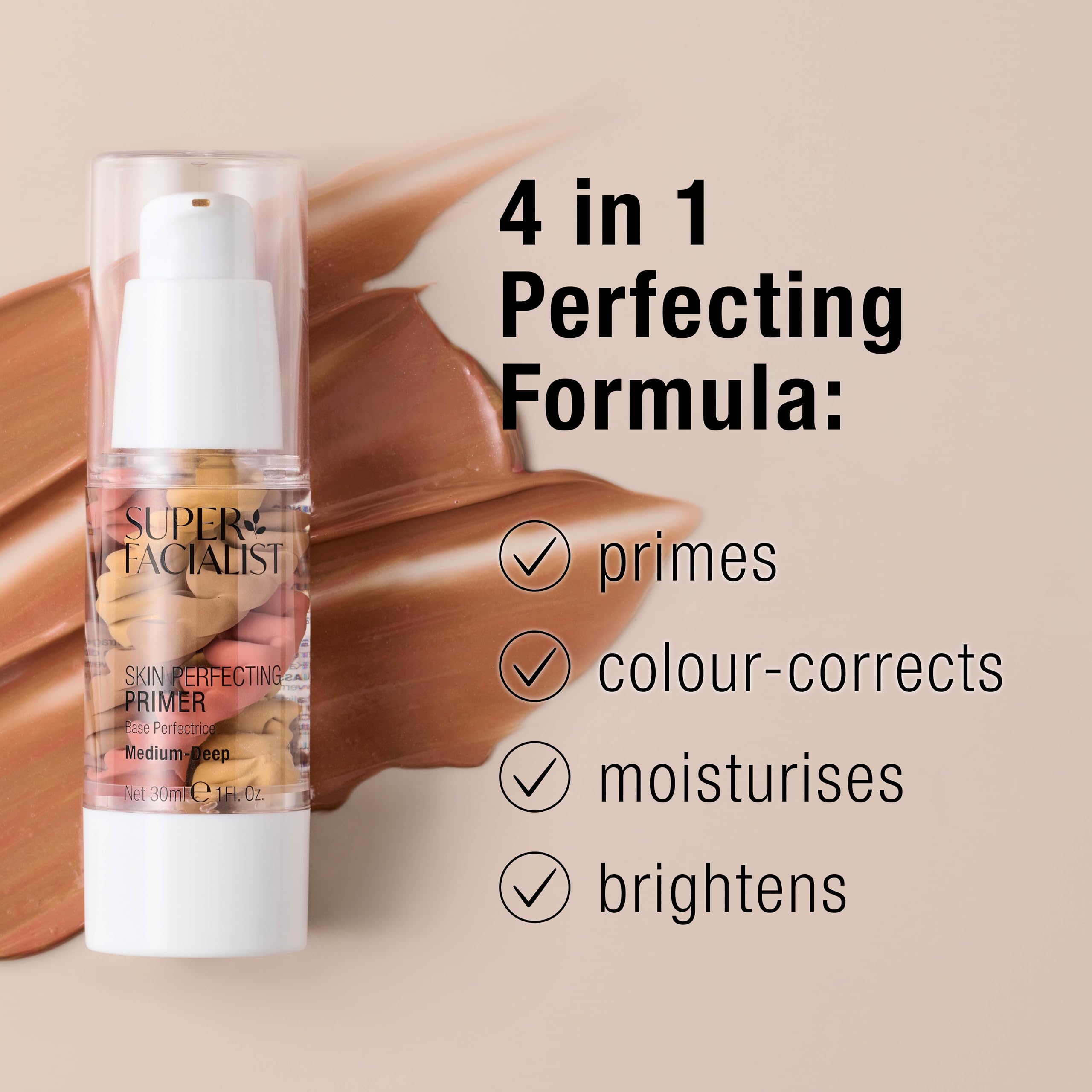 Super Facialist Skin Perfecting Primer - Base Face Primer to Hydrate, Protect & Refine with Colour Corrector Technology, Hyaluronic Acid & Niacinamide, Vegan Friendly Make Up Primer, 30ml Halalzen