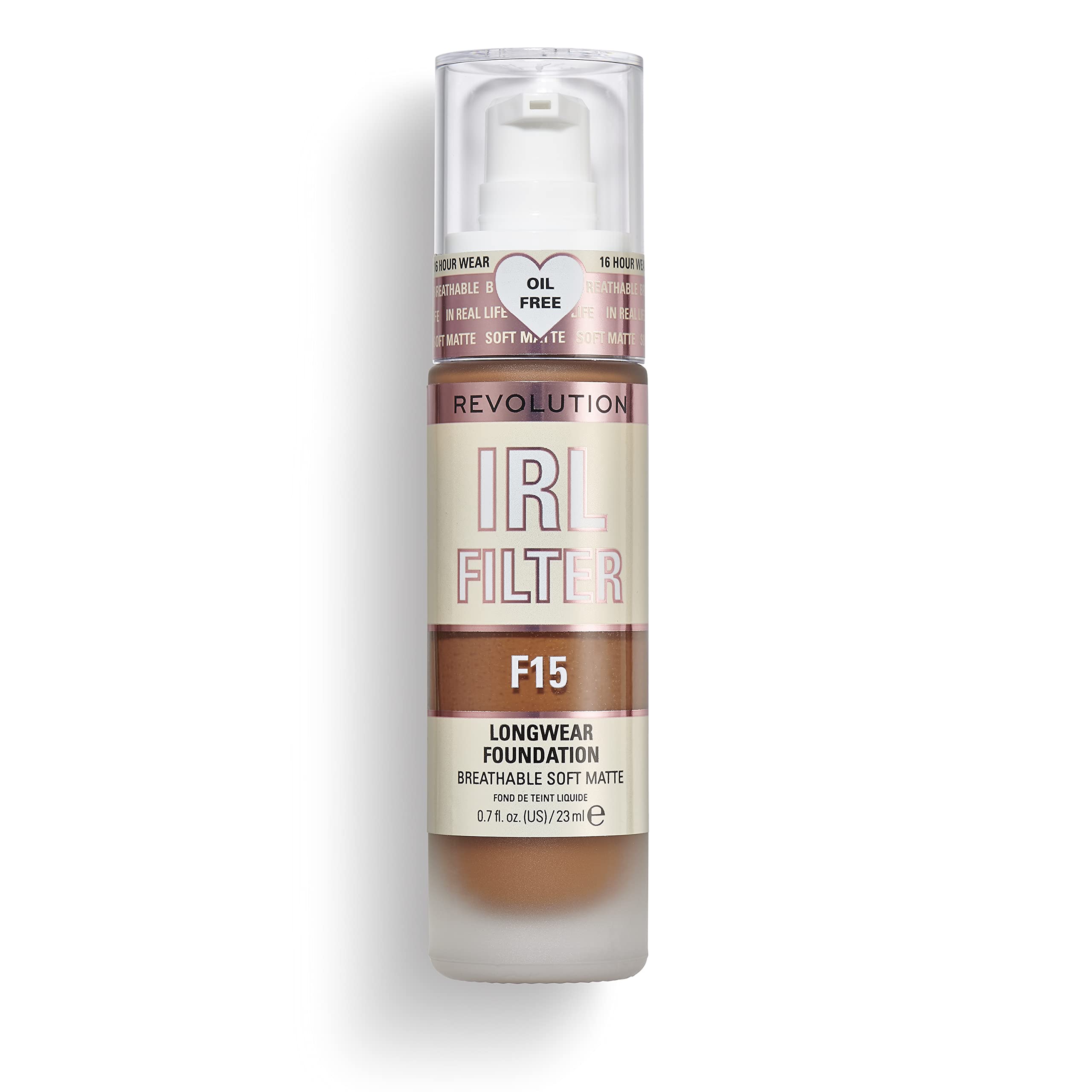 Makeup Revolution IRL Filter, Longwear Foundation, Medium to Full Coverage, Matte Finish, 16 Hour Wear, F5, Fair To Light Skin Tones, 23ml Halalzen