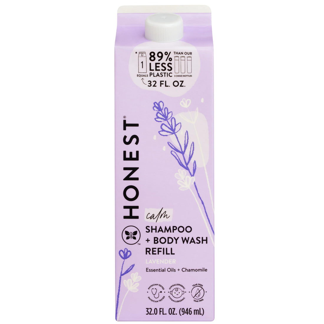 The Honest Company 2-in-1 Cleansing Shampoo Body Wash Gentle for Baby, Naturally Derived, Tear-free, Hypoallergenic, Lavender Calm, 18 fl oz Halalzen